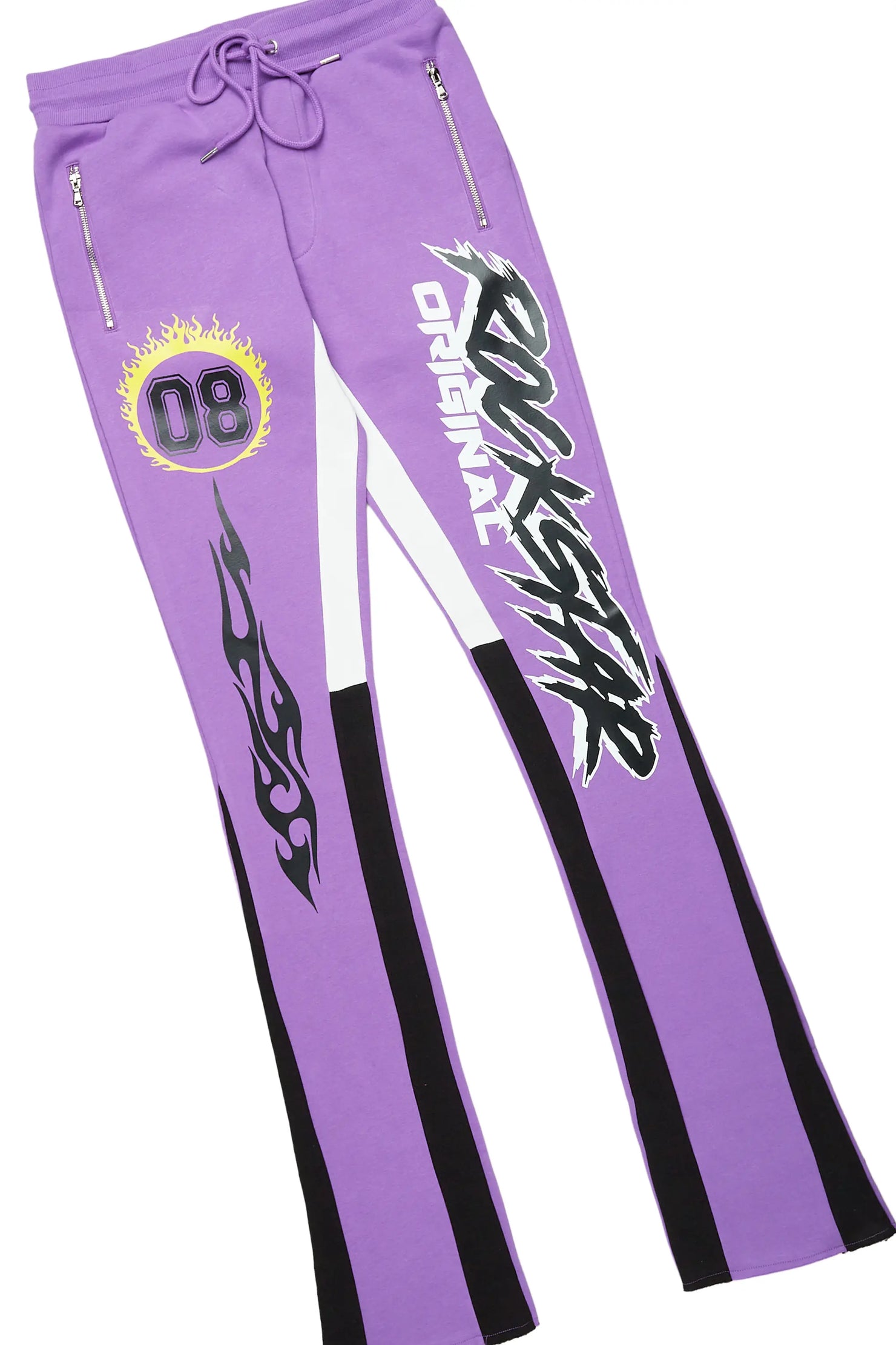 Draven Purple Hoodie/Stacked Flare Track Pant Set