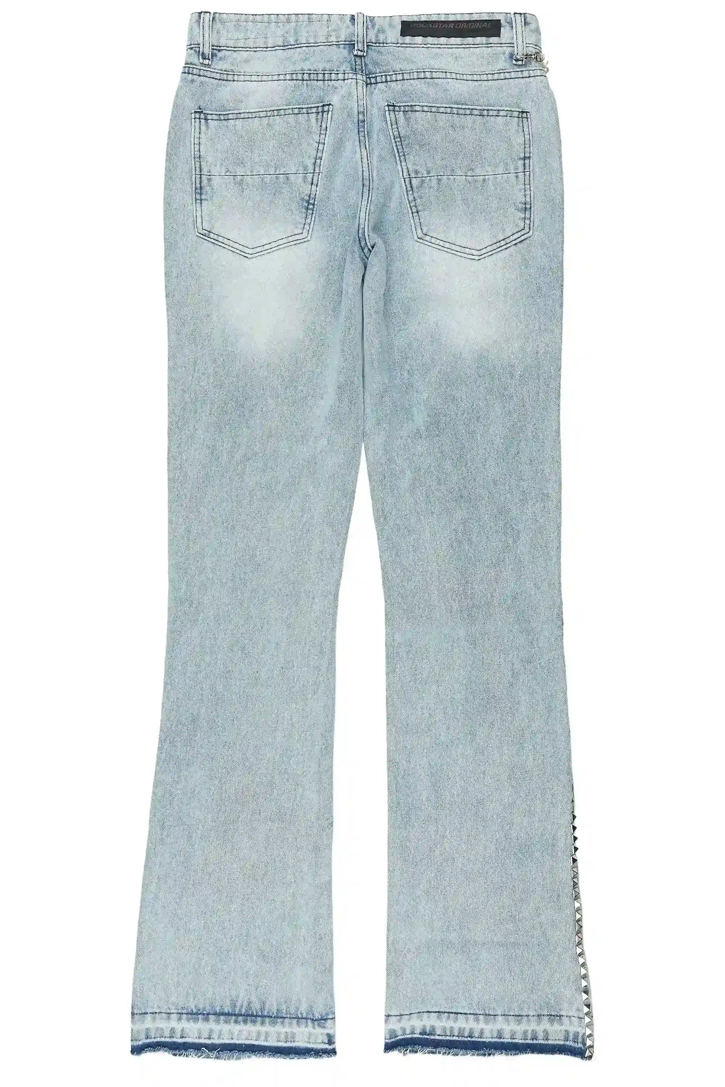Tyce Light Blue Pearl Stacked Fit Jean