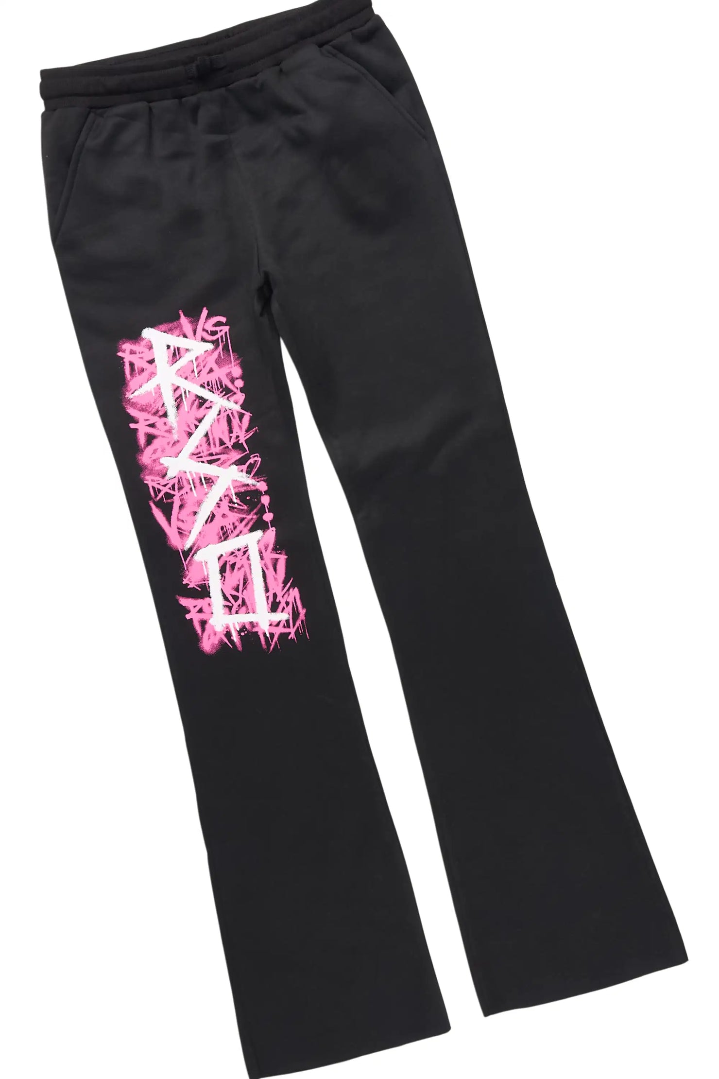 Girls Tanesha Black/Pink Stacked Track Set