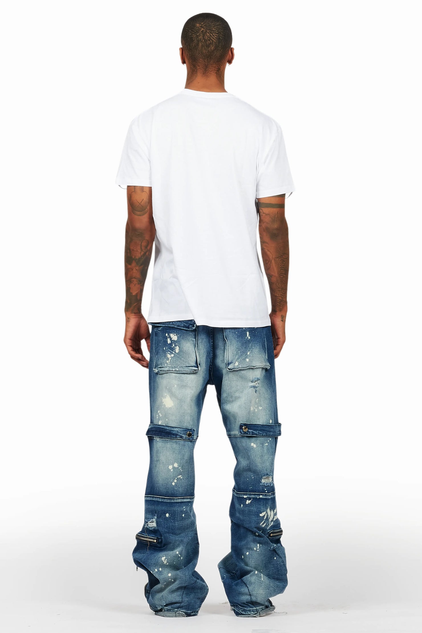Pello White/Blue T-Shirt & Grib Baggy Fit Jean Bundle
