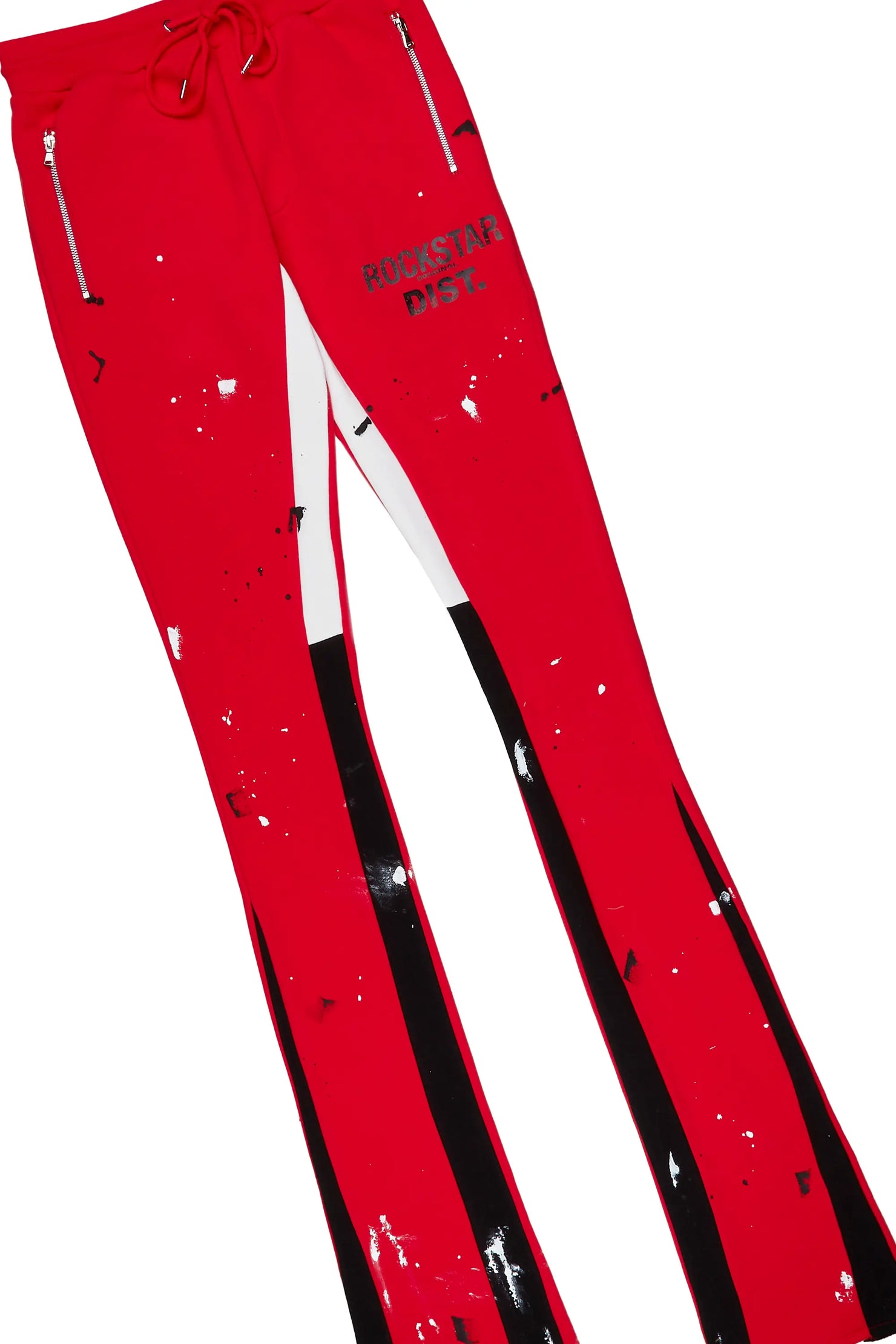 Scottie Red Paint Splatter Hoodie/Stacked Flare Track Set