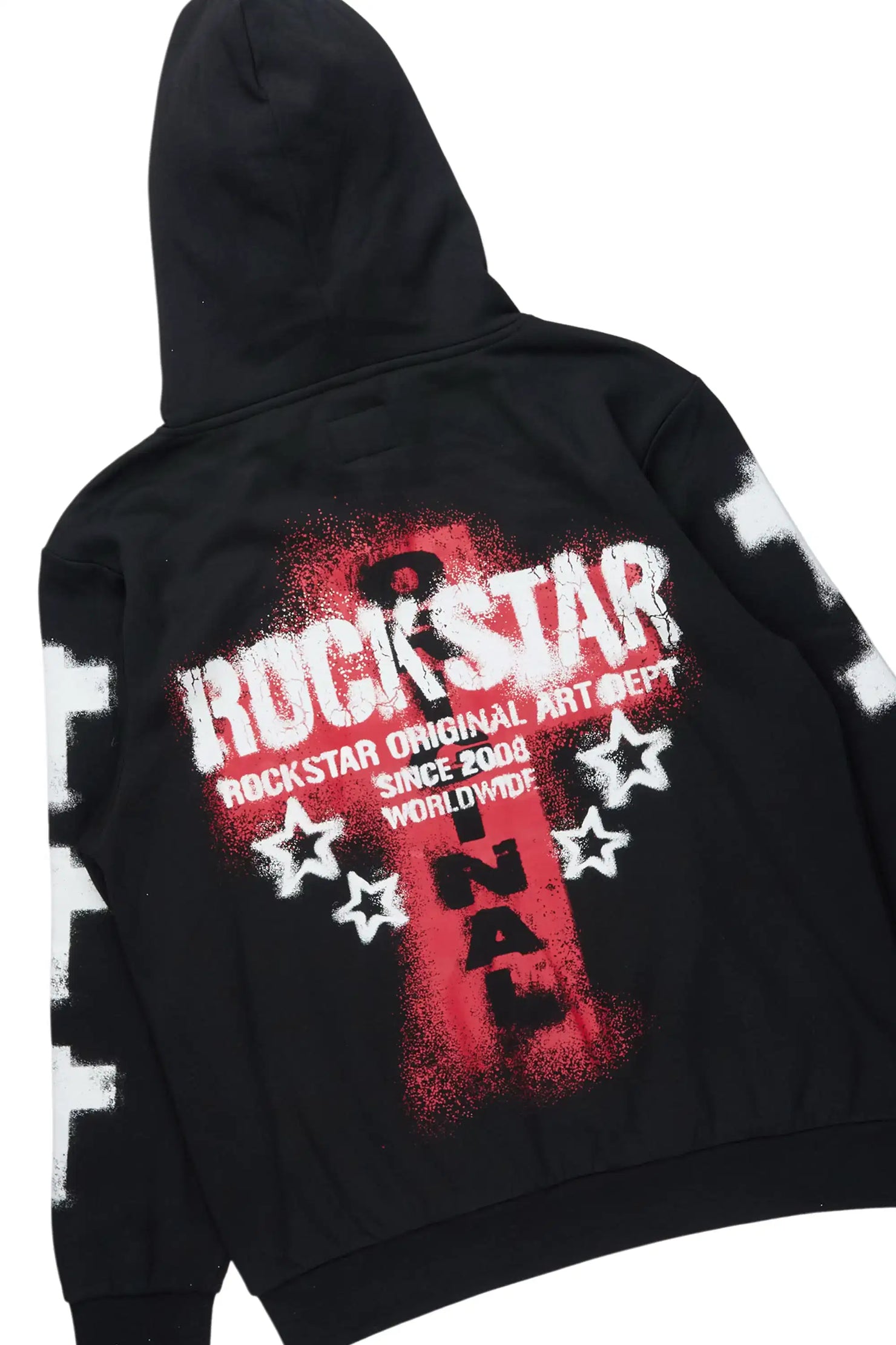 Crest Black Hoodie/Stacked Pant Track Set