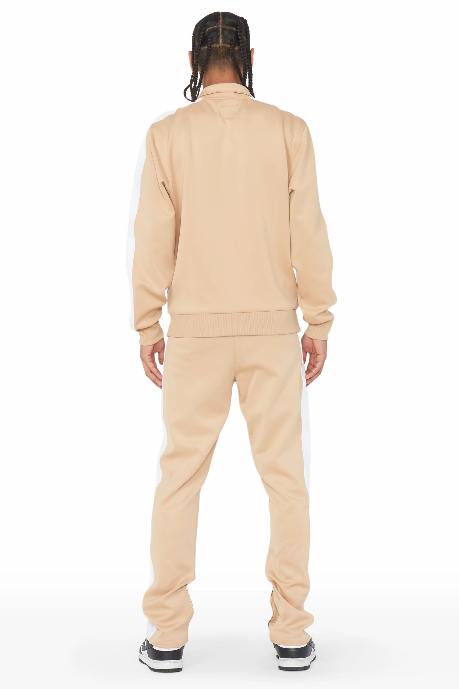 Raffer Beige Tricot Slim Fit Track Set