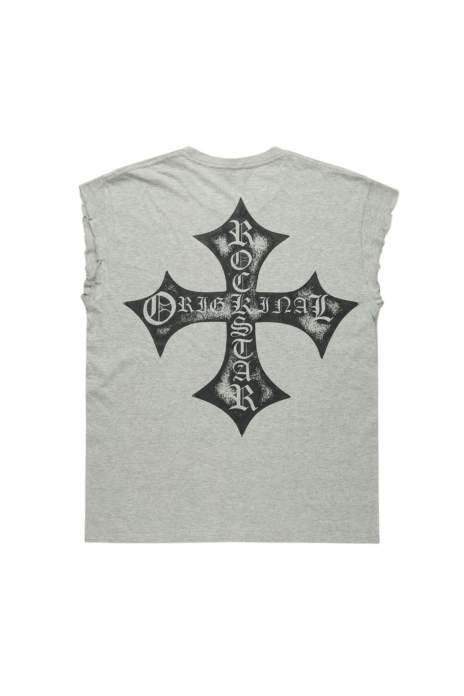 Marizon Heather Grey Cut off Tee