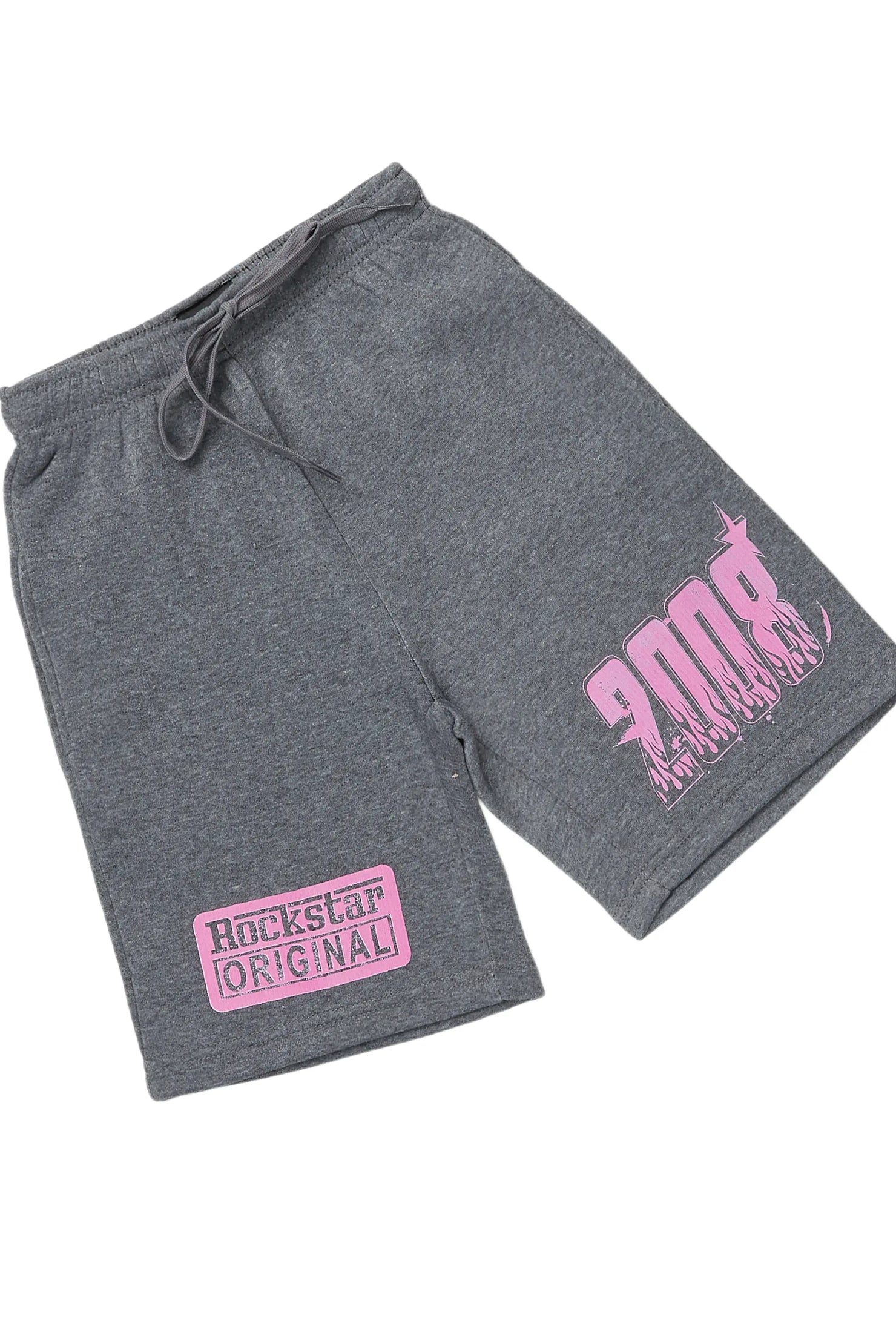 Girls Amos White/Pink Short Set