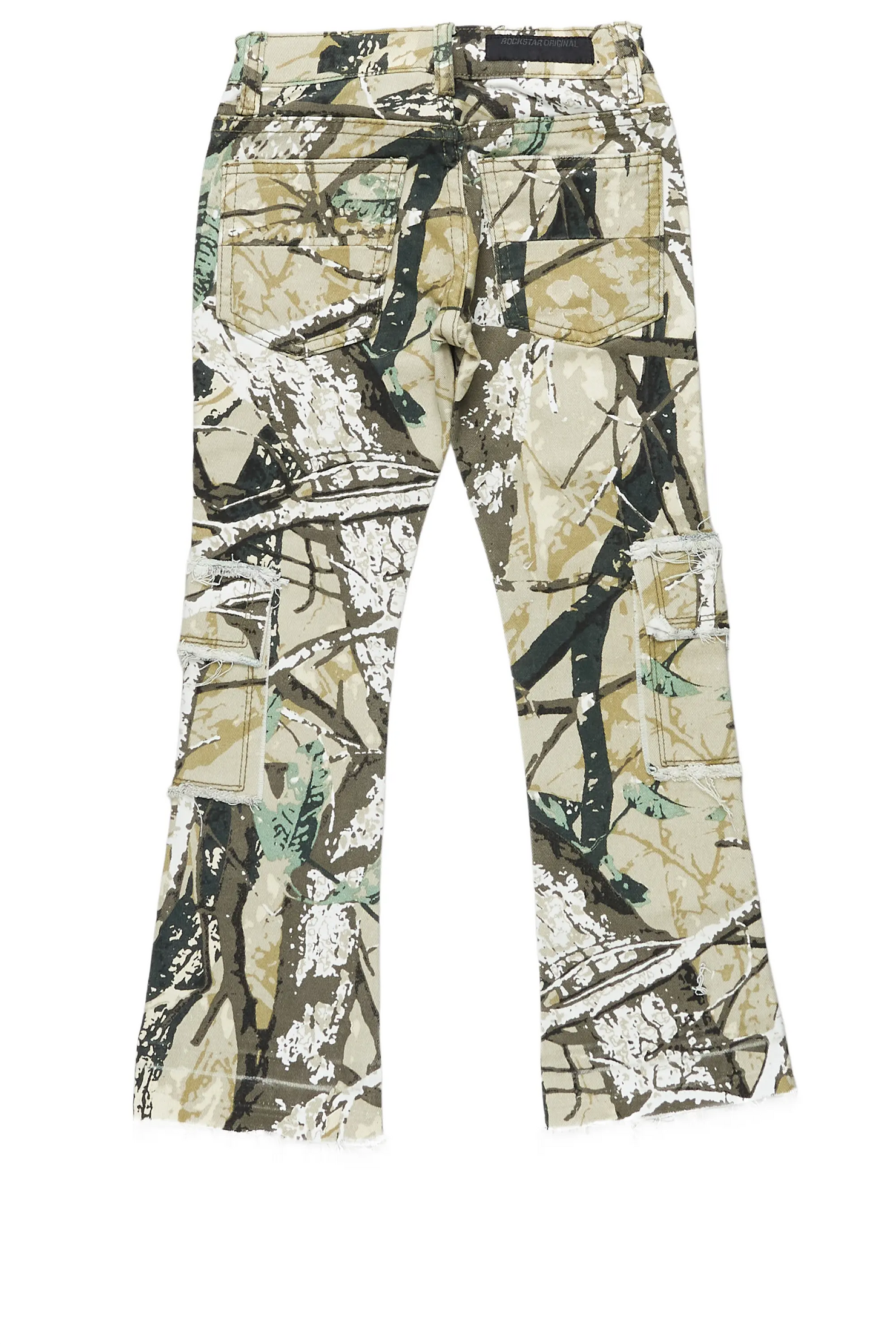Boys Tyrell Tree Camo Stacked Flare Cargo Jean