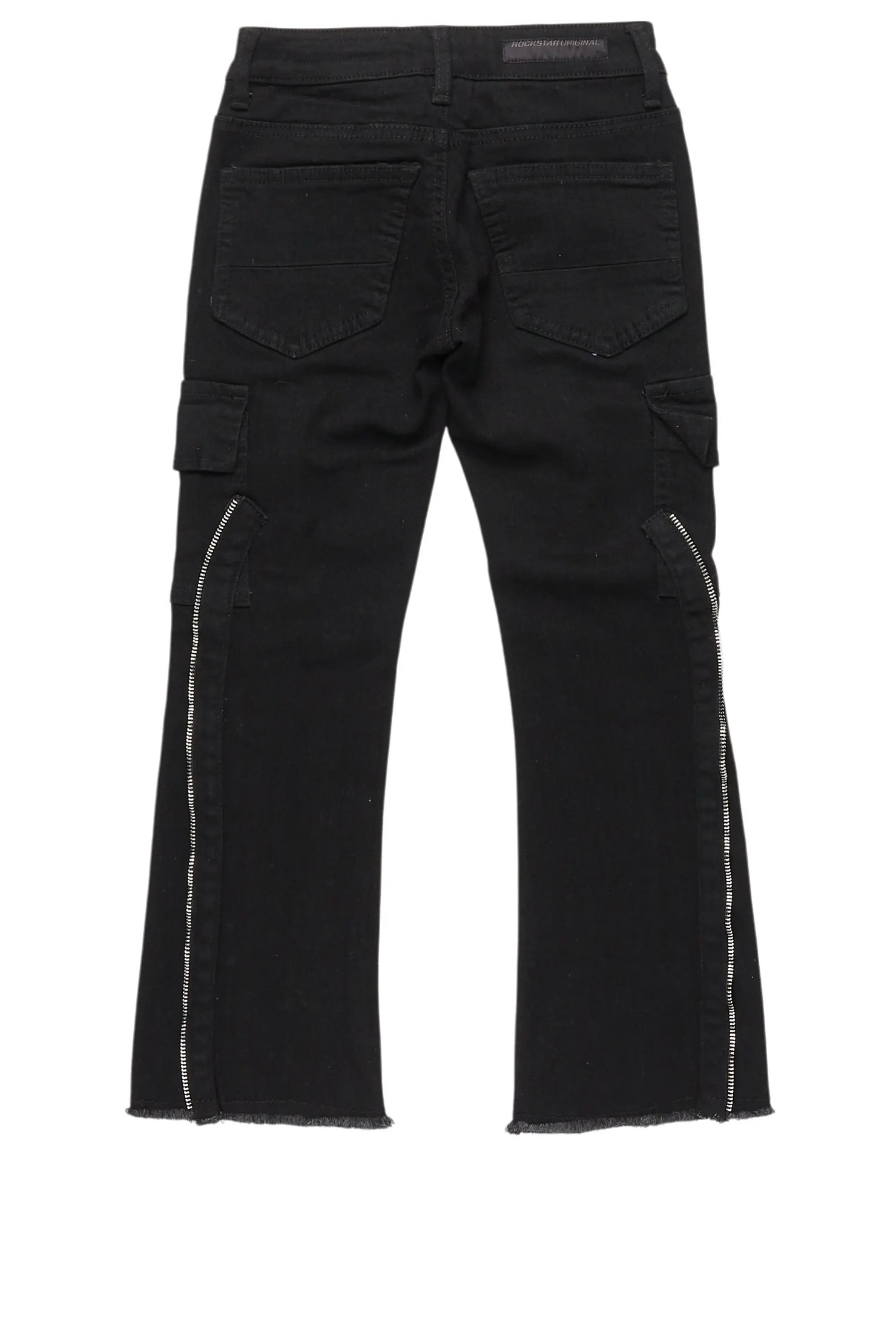 Boys Hutch Black Stacked Flare Jean
