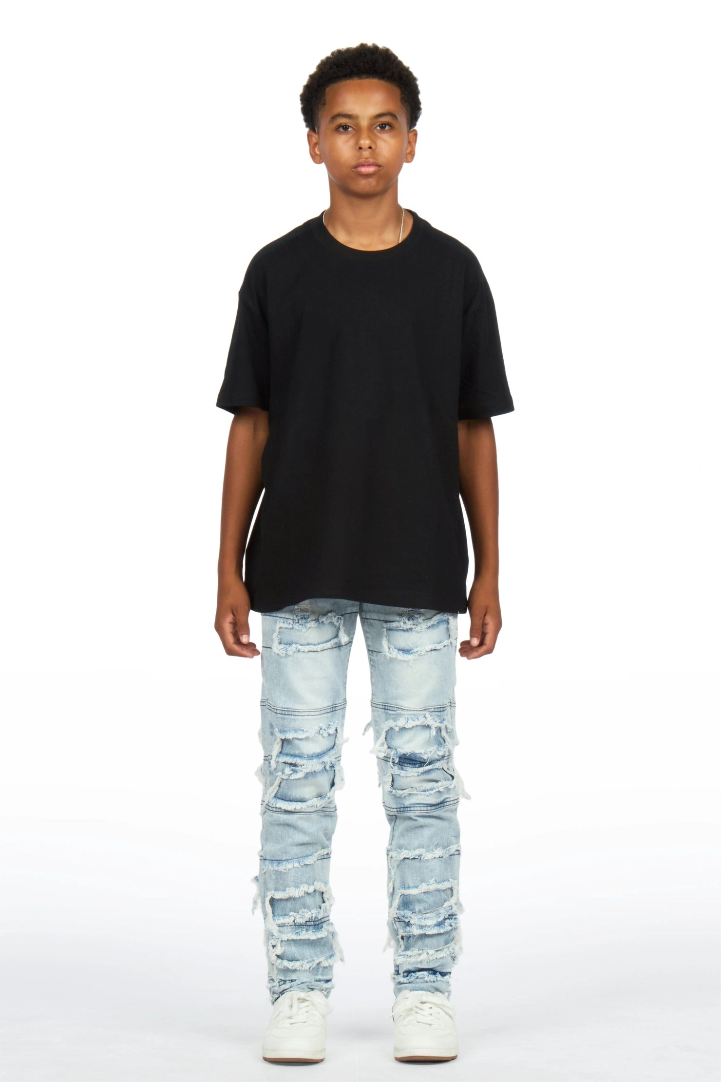 Boys Vasco Blue Frayed Slim Jean