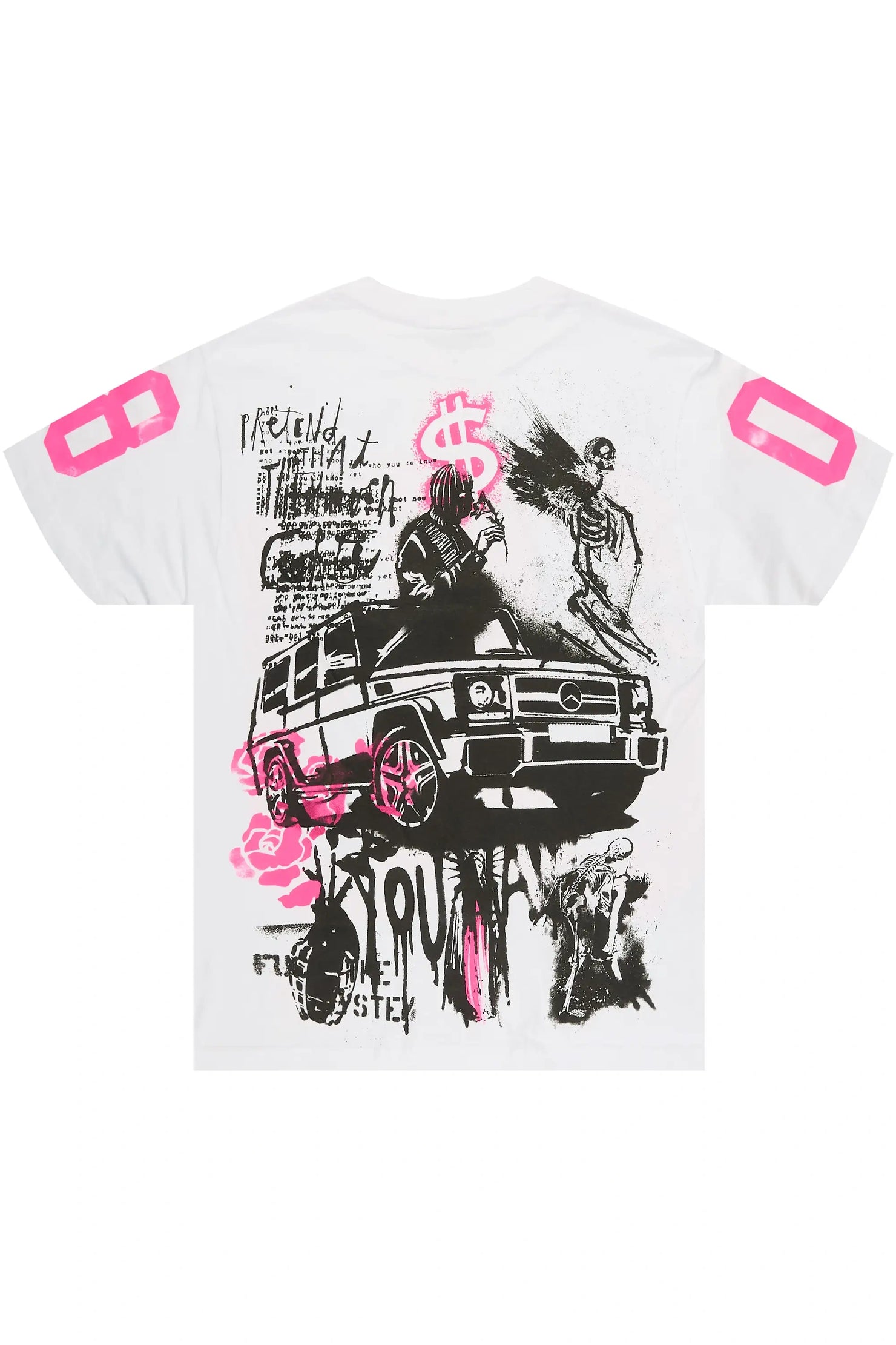 Kammile 3.0 White/Pink Oversized T-Shirt