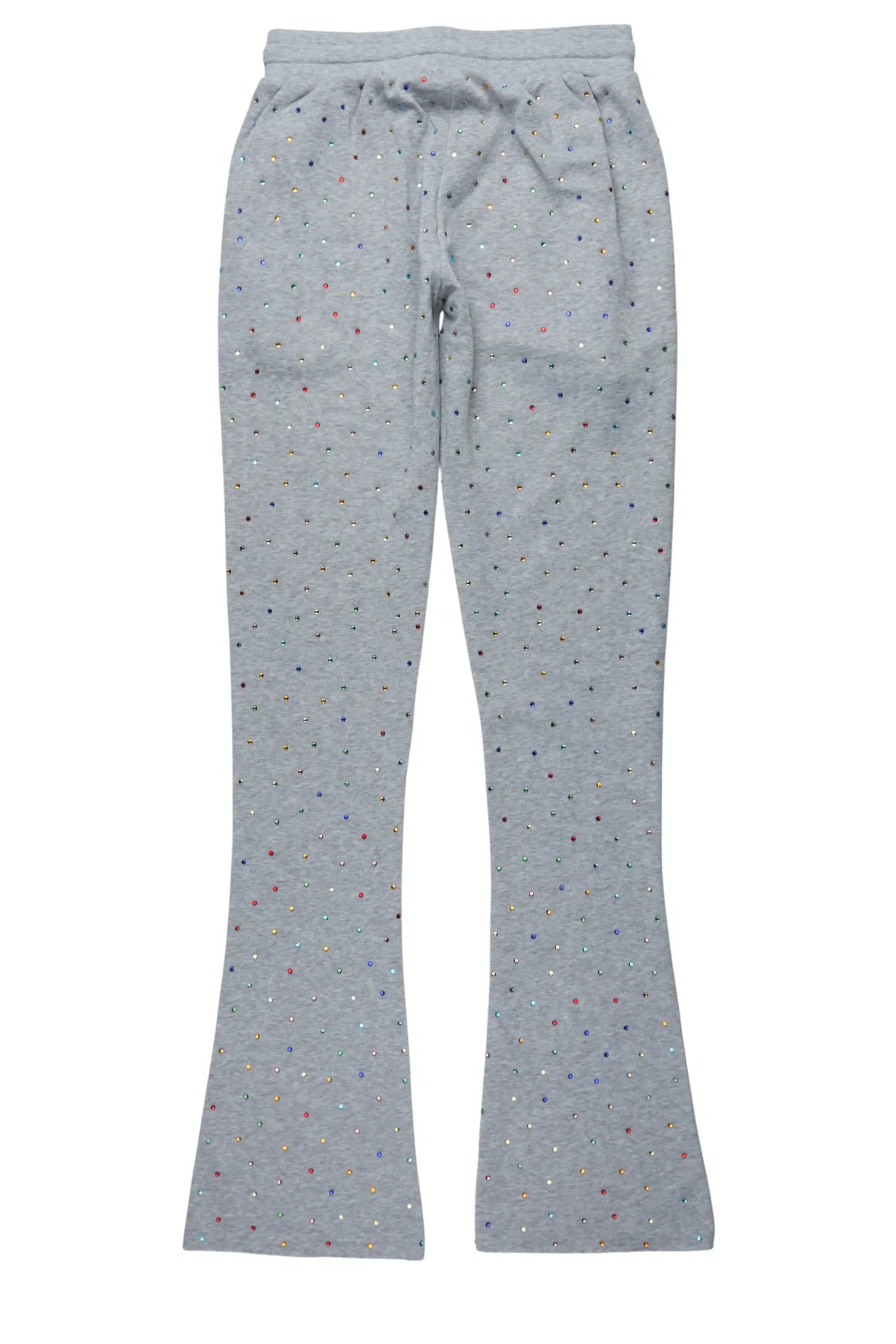 Franchesca Heather Grey Rhinestone Stacked Track Pant