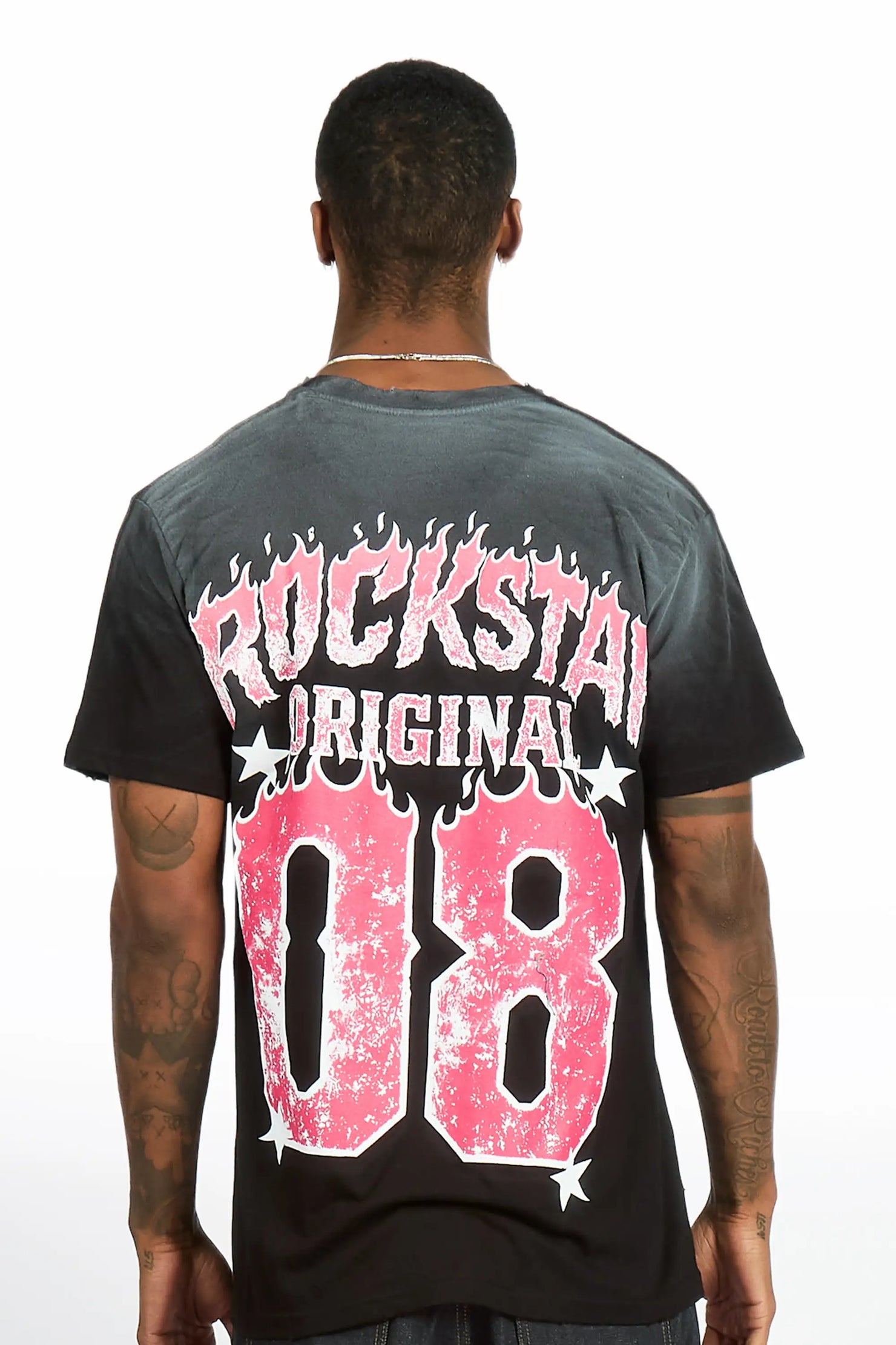 Glasina Black Oversized Graphic T-Shirt