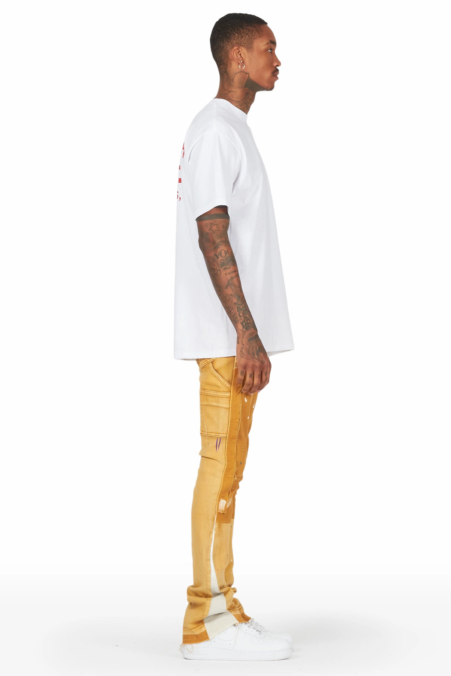 Serrano Brown Stacked Flare Jean