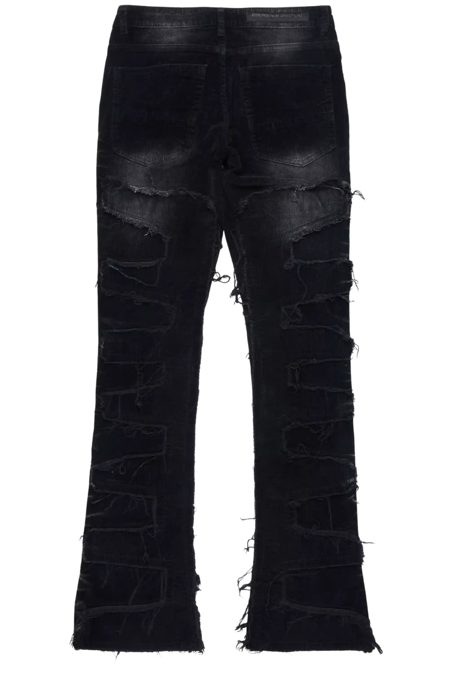 Shake Black Stacked Flare Corduroy Pant