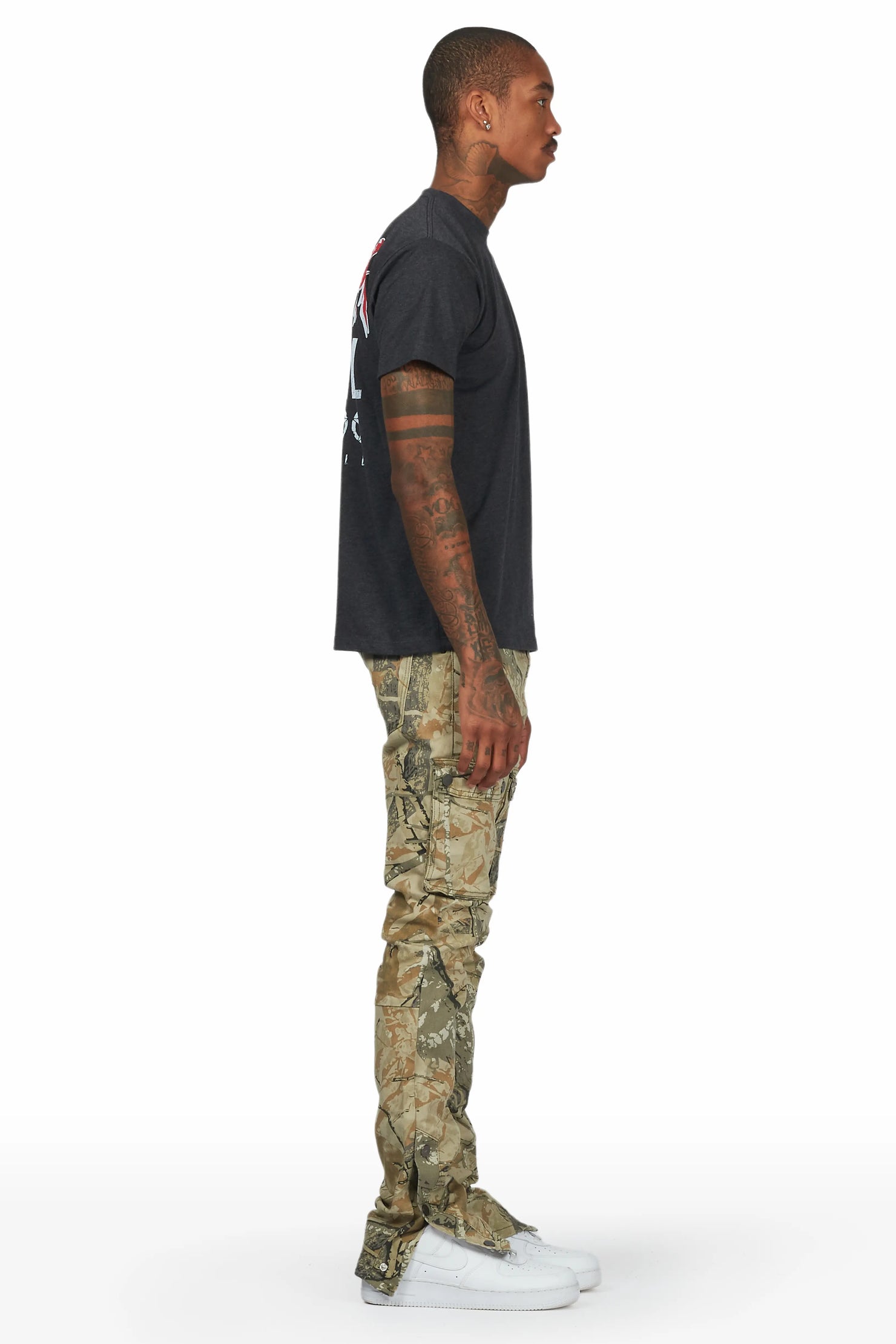 Waage Tree Camo Cargo Stacked Flare Jean