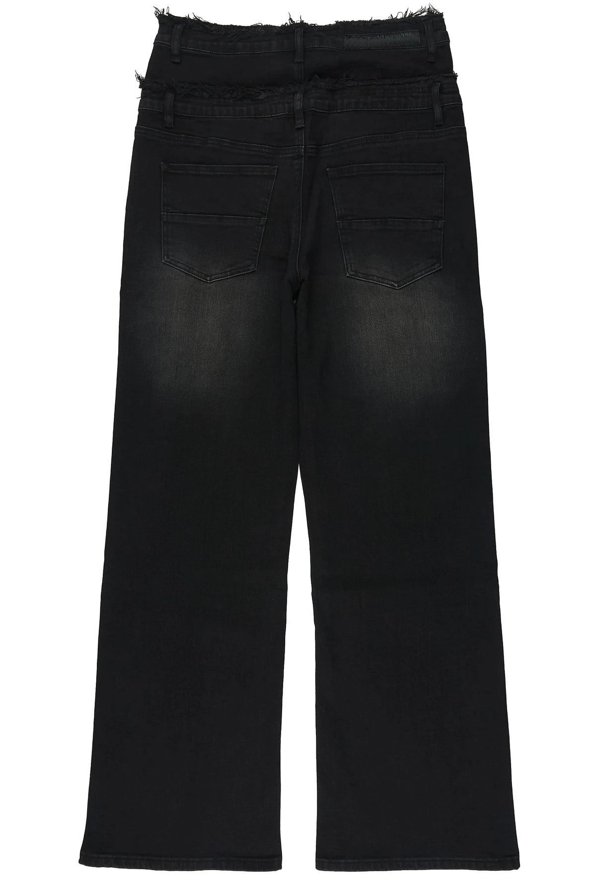 Silo Jet Black Double Waisted Baggy Fit Jean