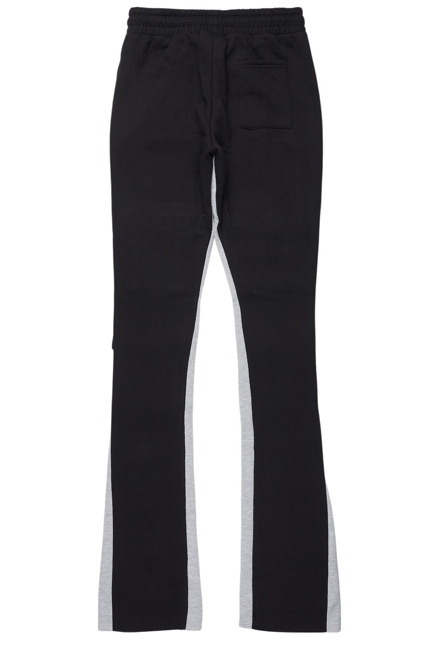 Antoon Black Stacked Flare Track Pant