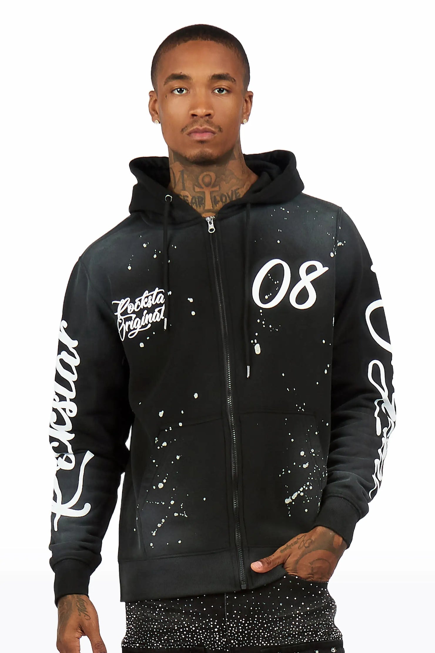 Hanif 2.0 Vintage Black Zip Up Hoodie