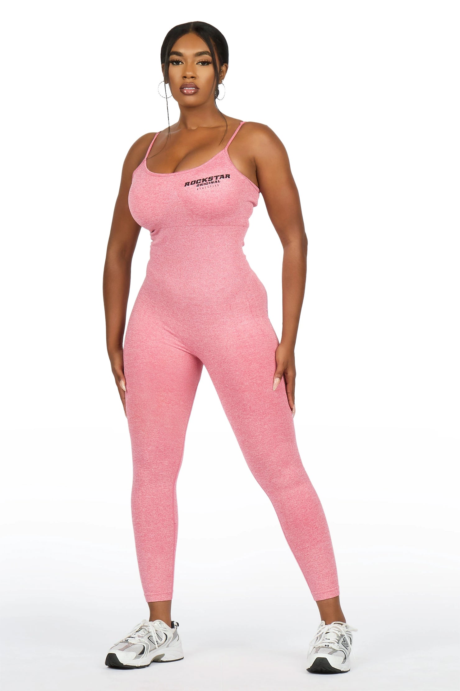 Lashona Pink Active Tank Jumpsuit