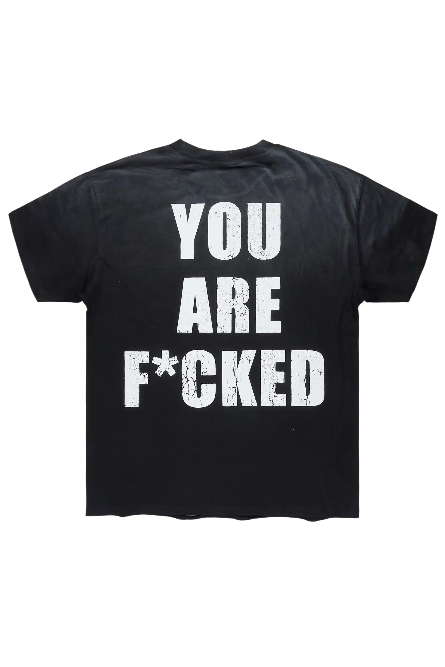 Xayon Black Oversized Graphic T-Shirt