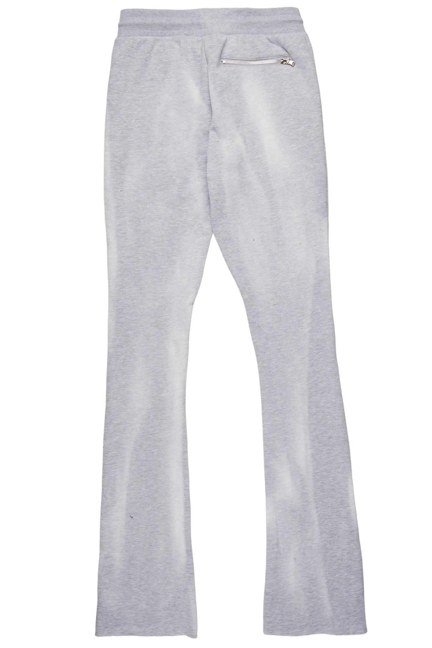 Firoz Grey/White Graphic Stacked Flare Pant