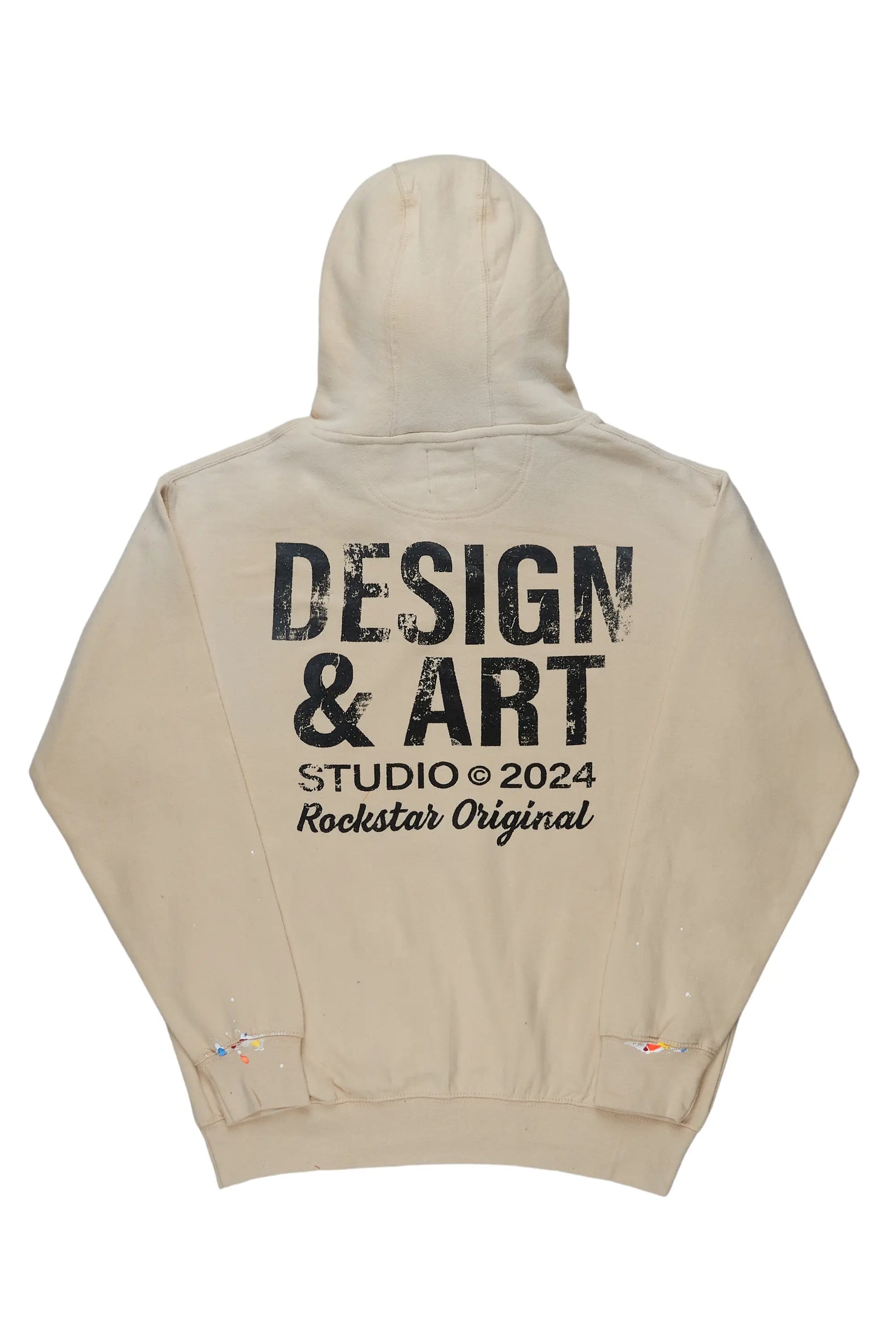 Mancha Beige Graphic Hoodie