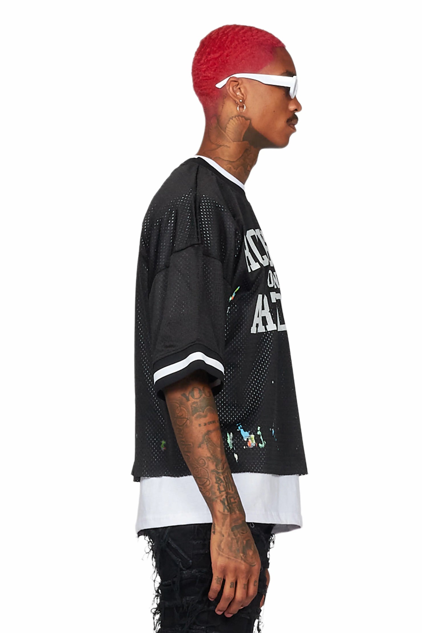 Carillo Black Graphic Mesh Jersey
