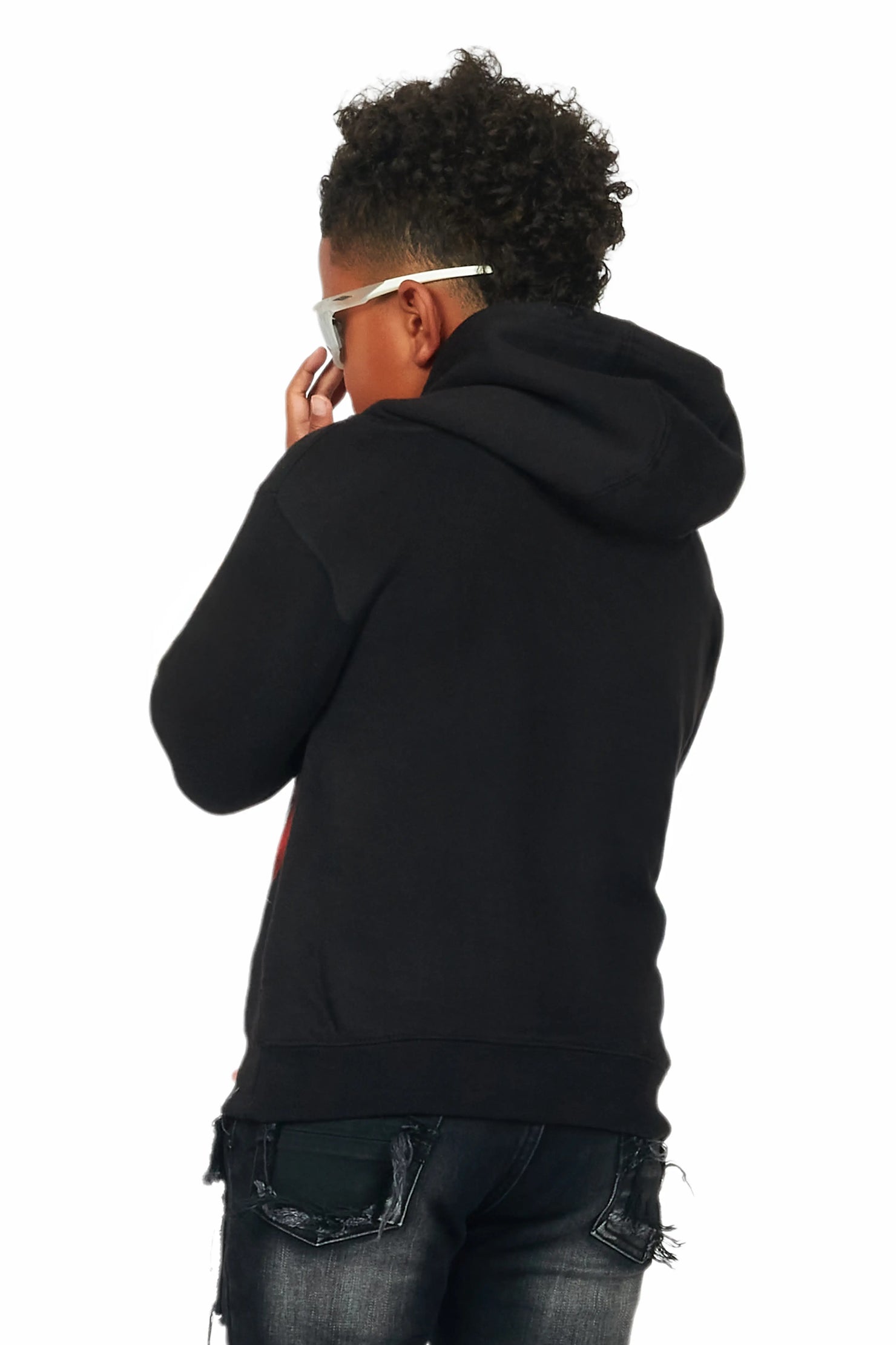 Boys Beau Black Graphic Hoodie