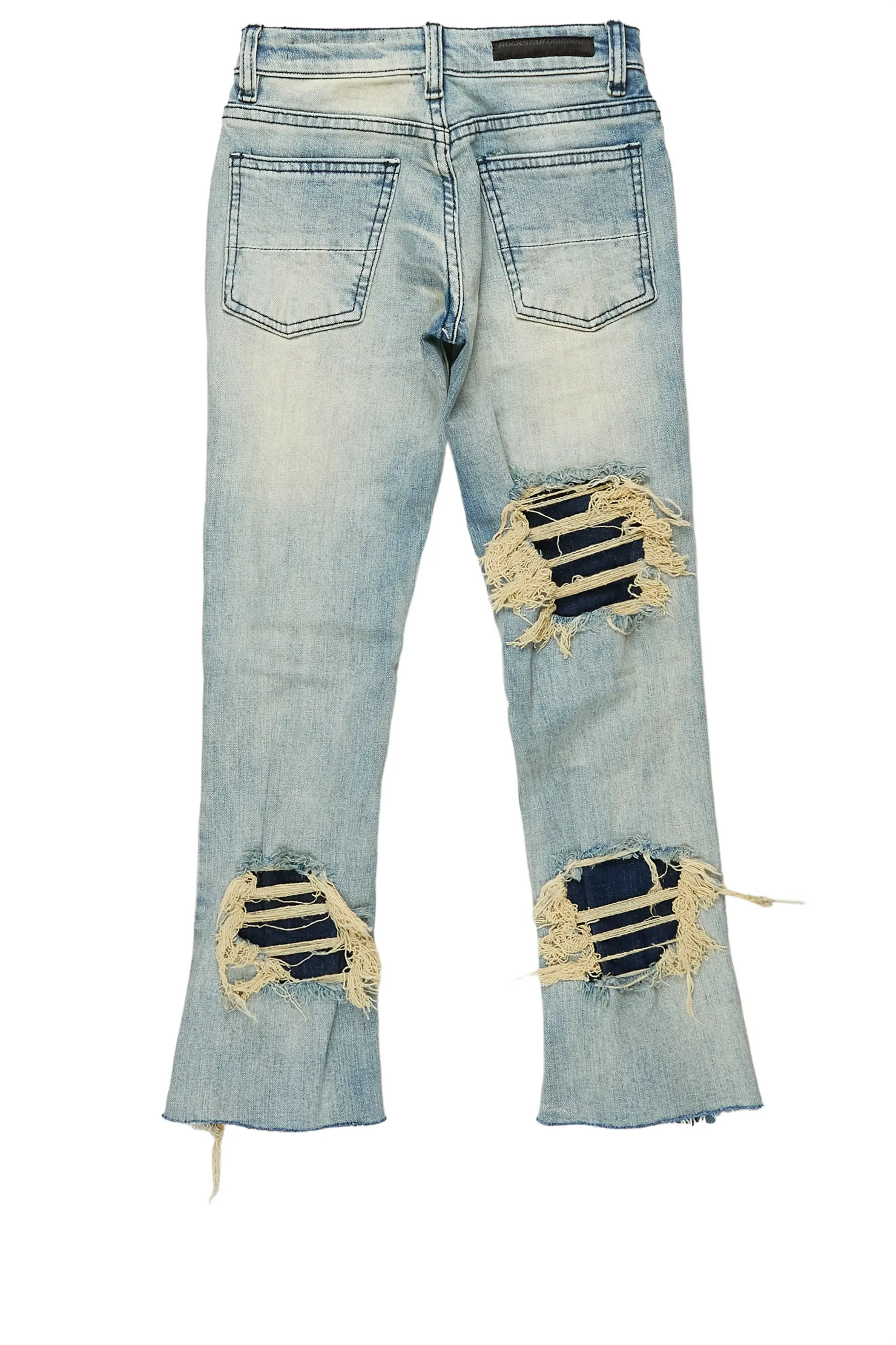 Girls Abbie Blue Stacked Flare Jean