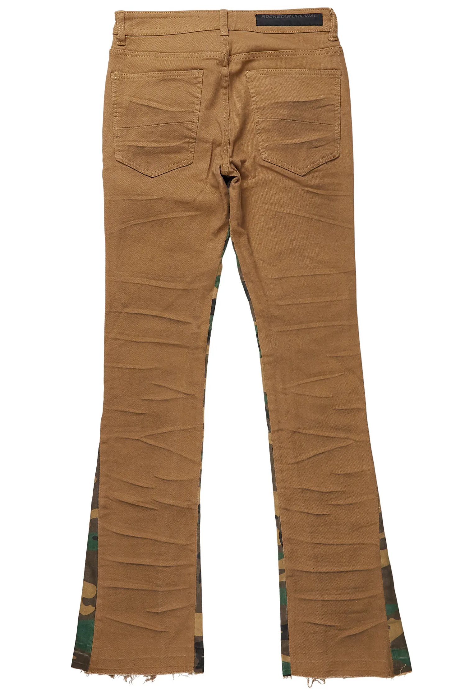 Strass Brown Stacked Flare Jean– Rockstar Original