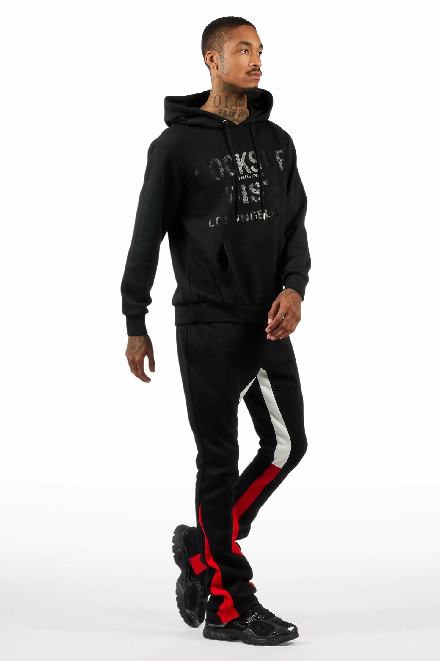 Lake Black/Black Hoodie/Stacked Flare Track Set