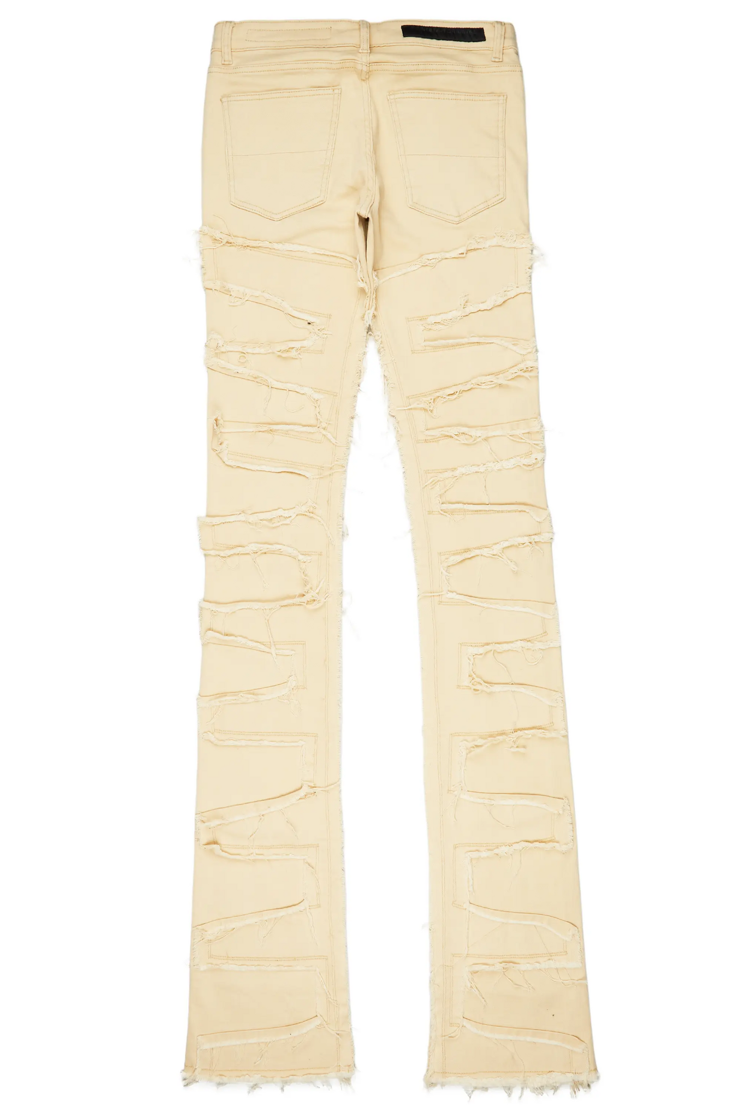 Hallie Beige Super Stacked Flare Jean