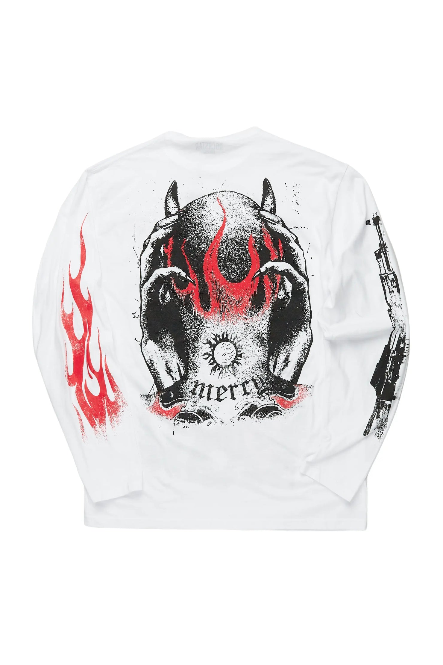 Mercy White Long Sleeve Graphic T-Shirt