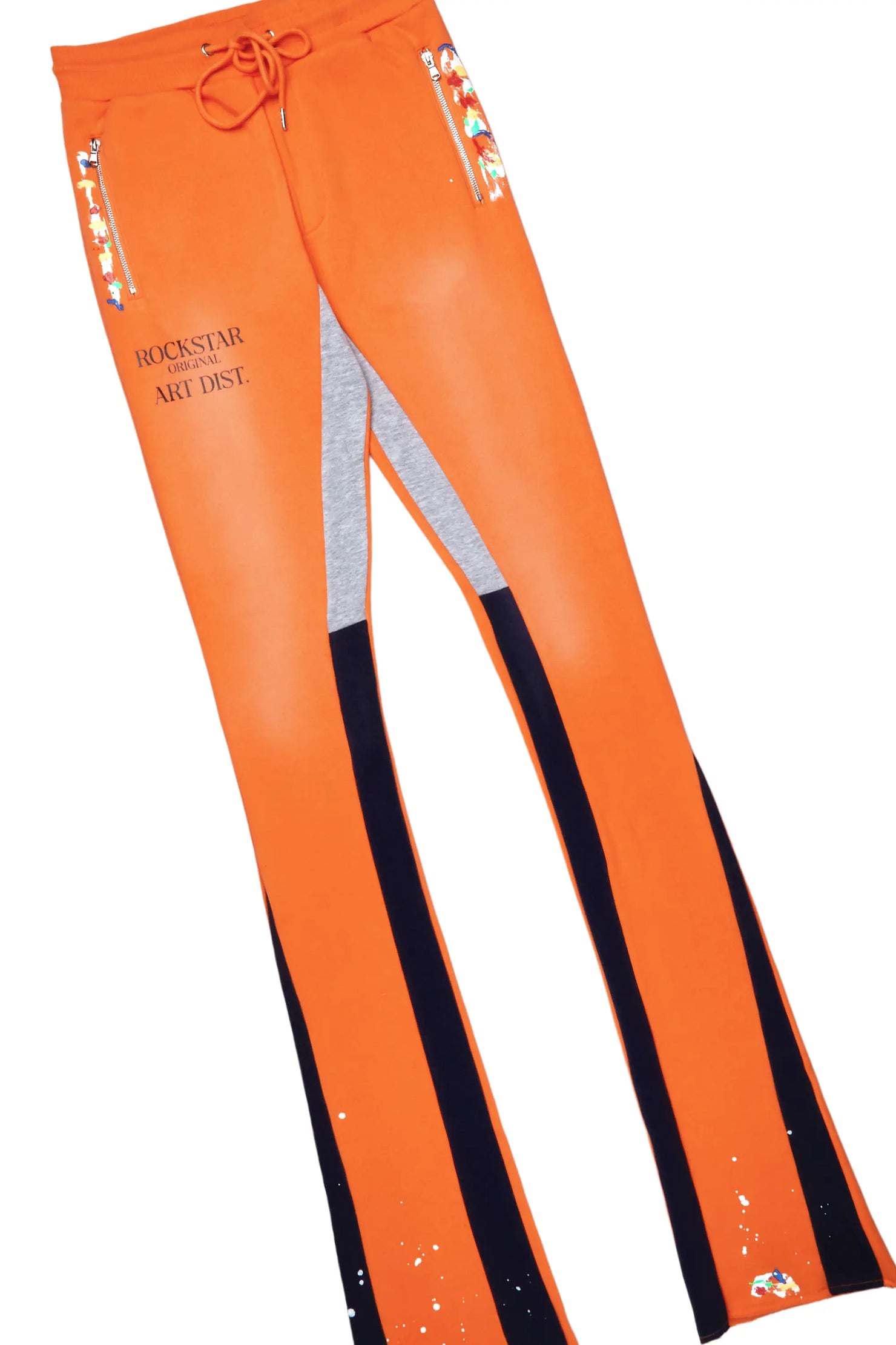 Rockstar Art Dist. Orange/Black Super Stacked Pant Set