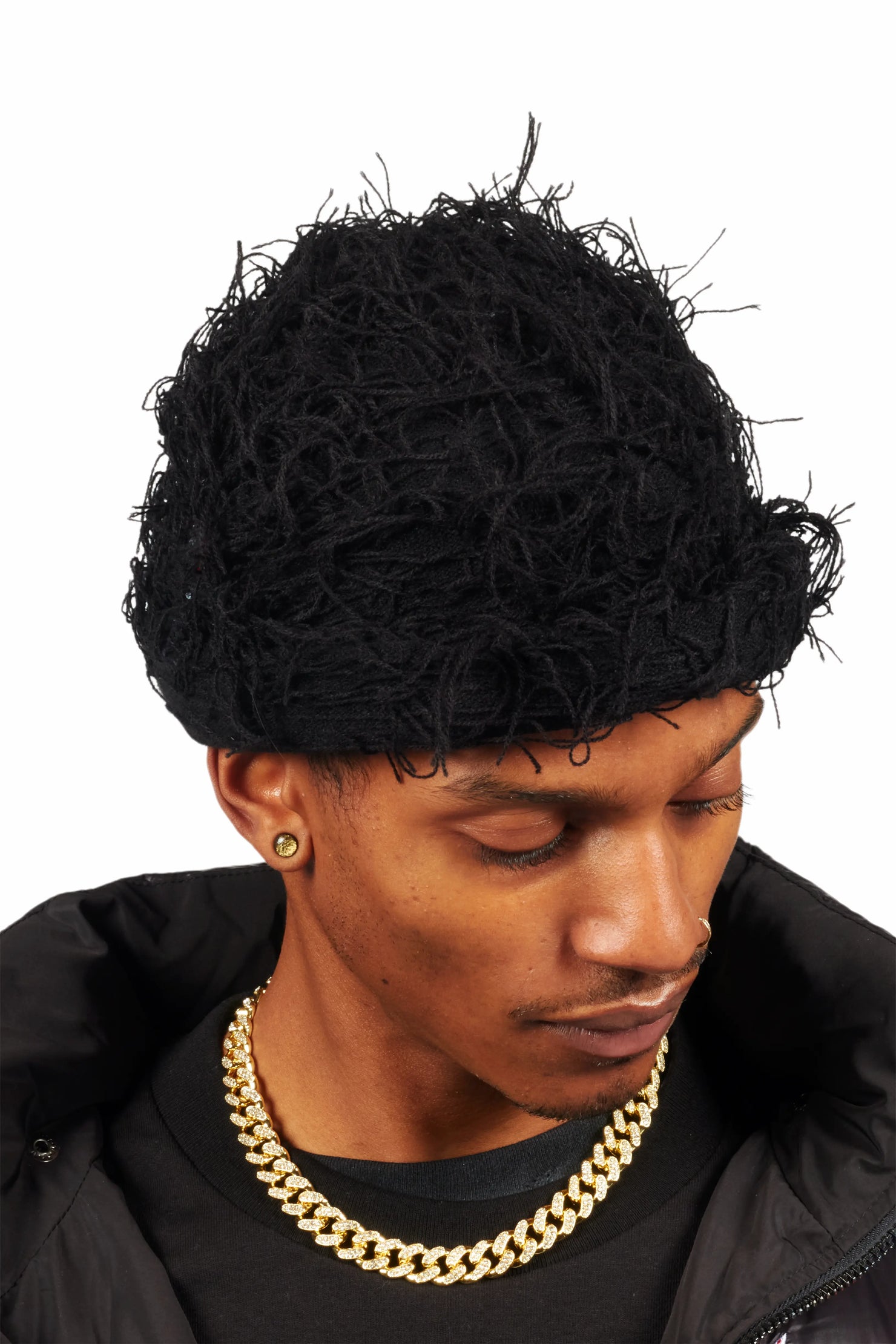 Otto Black Fuzzy Beanie