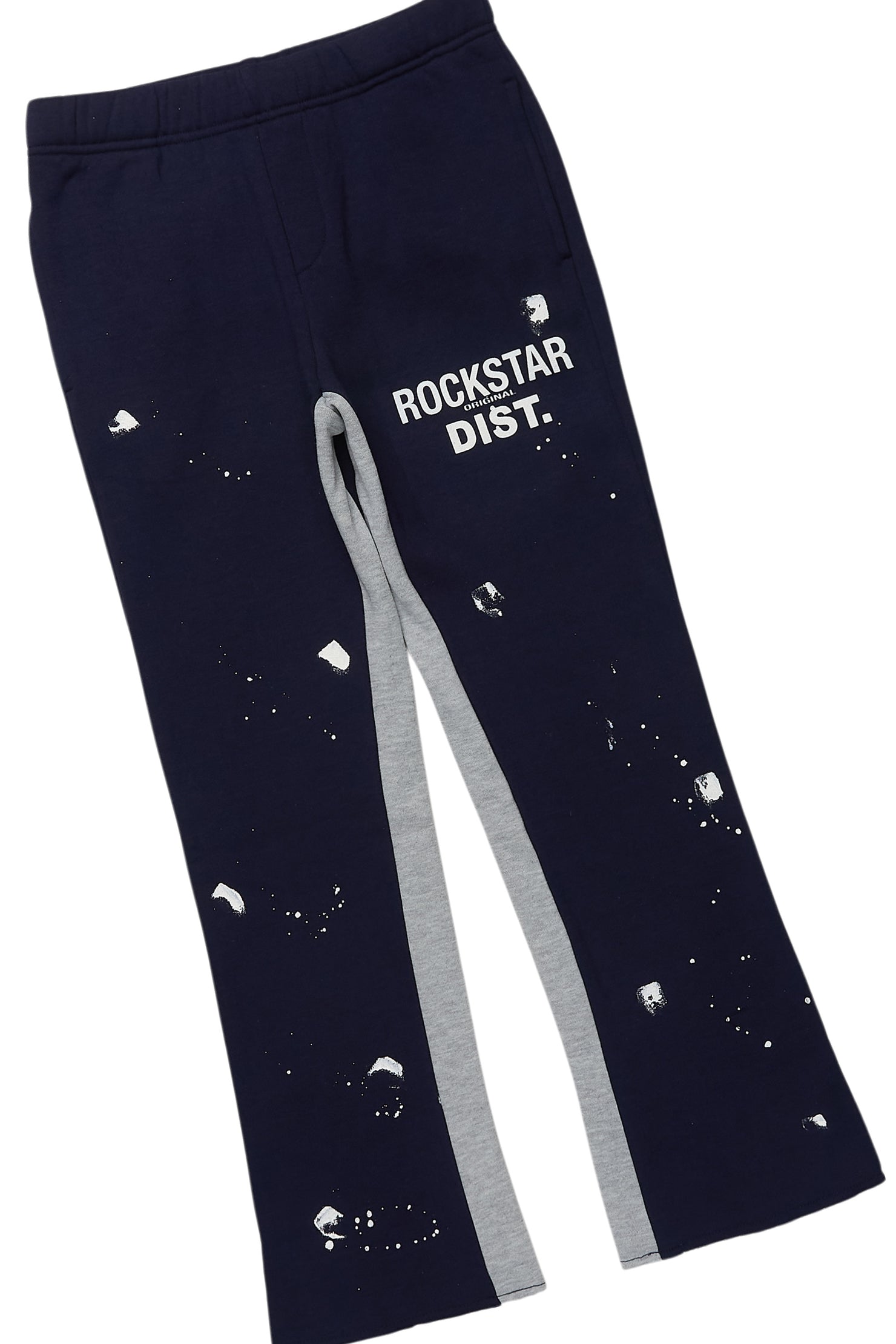 Boys Raffer White/Navy T-Shirt/Baggy Stacked Pant Set