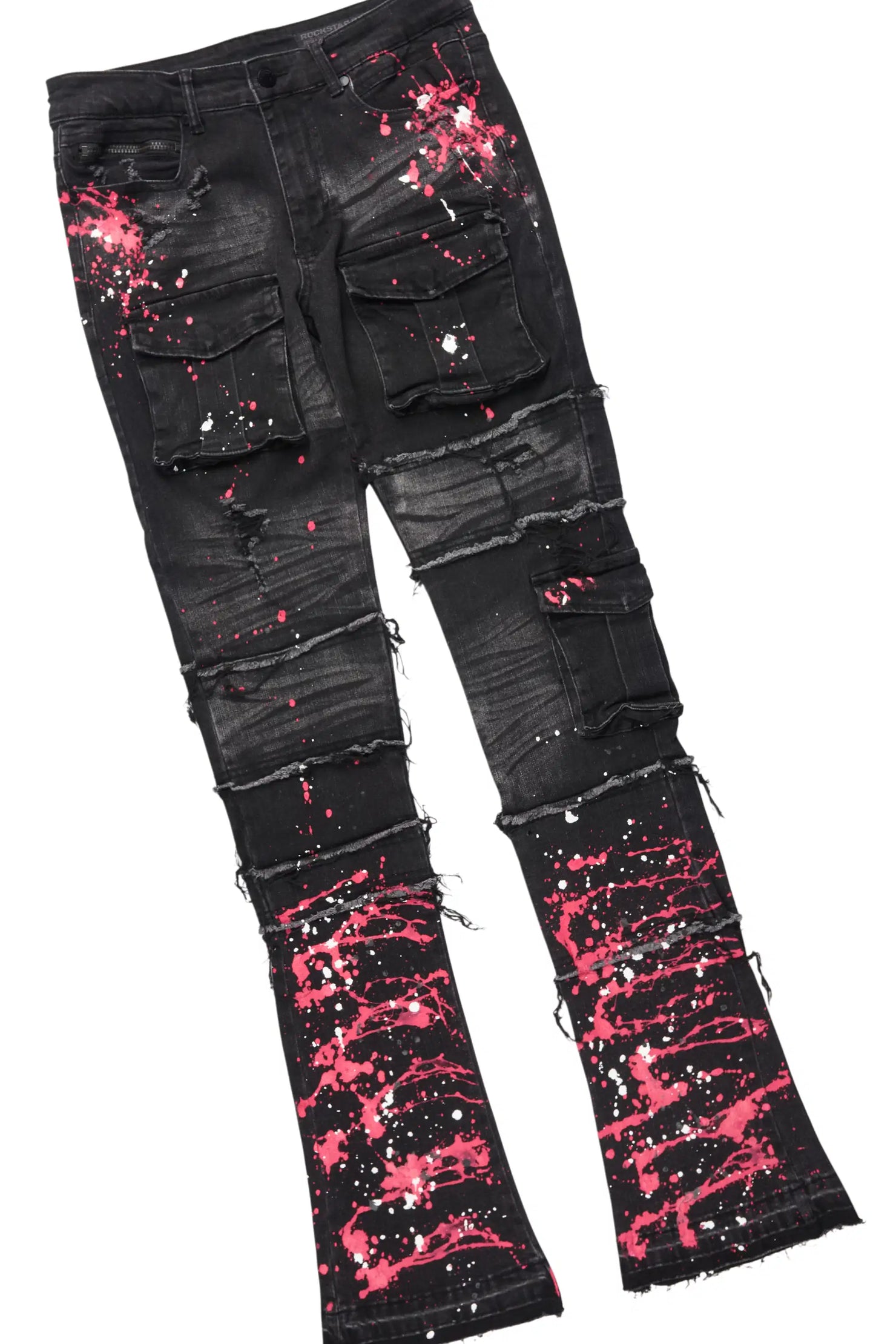 States 2.0 Red/Black Hoodie/Stacked Flare Jean Set