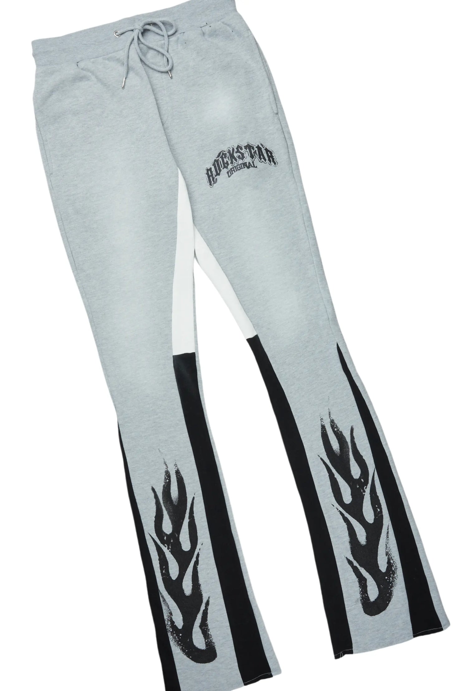 Boaz Heather Grey Stacked Flare Hoodie Track Set