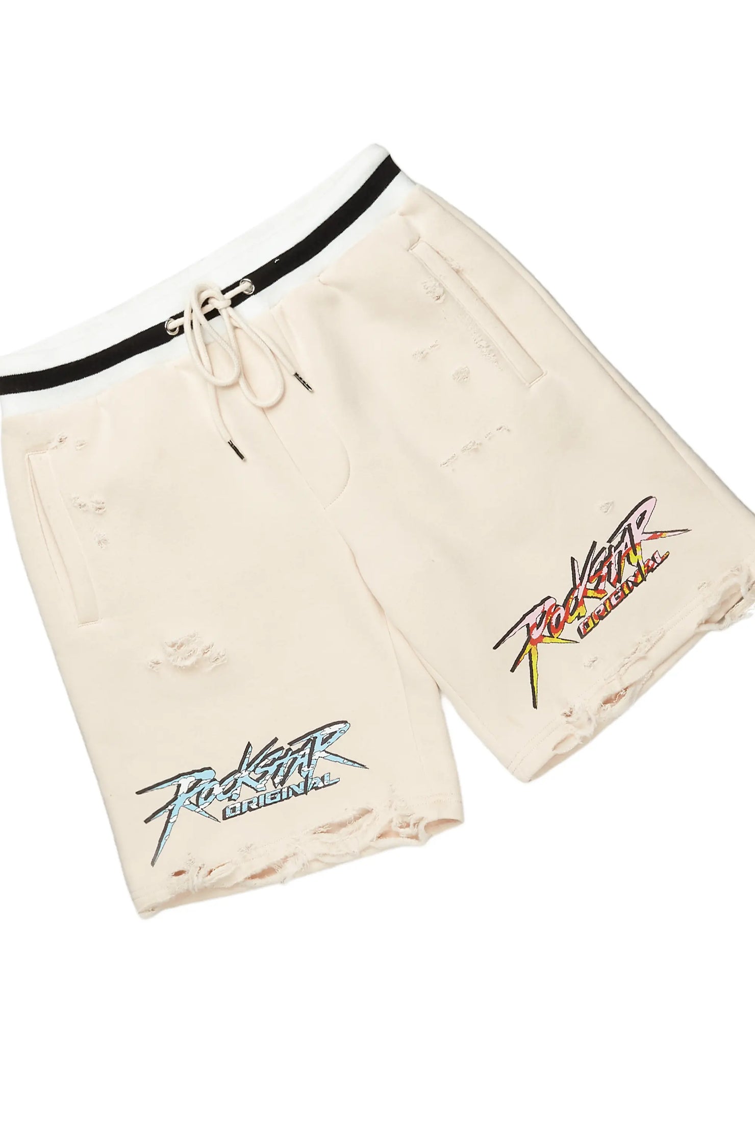 Iram White/Beige T-Shirt Short Set