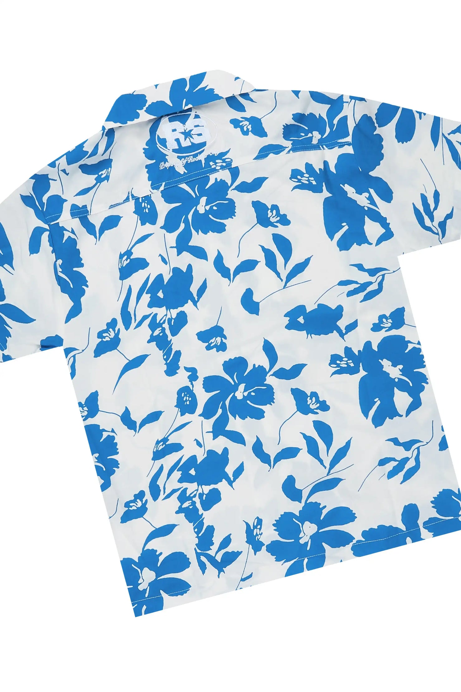 Boys Puka Blue/Cream Button Down Shirt/Short Set
