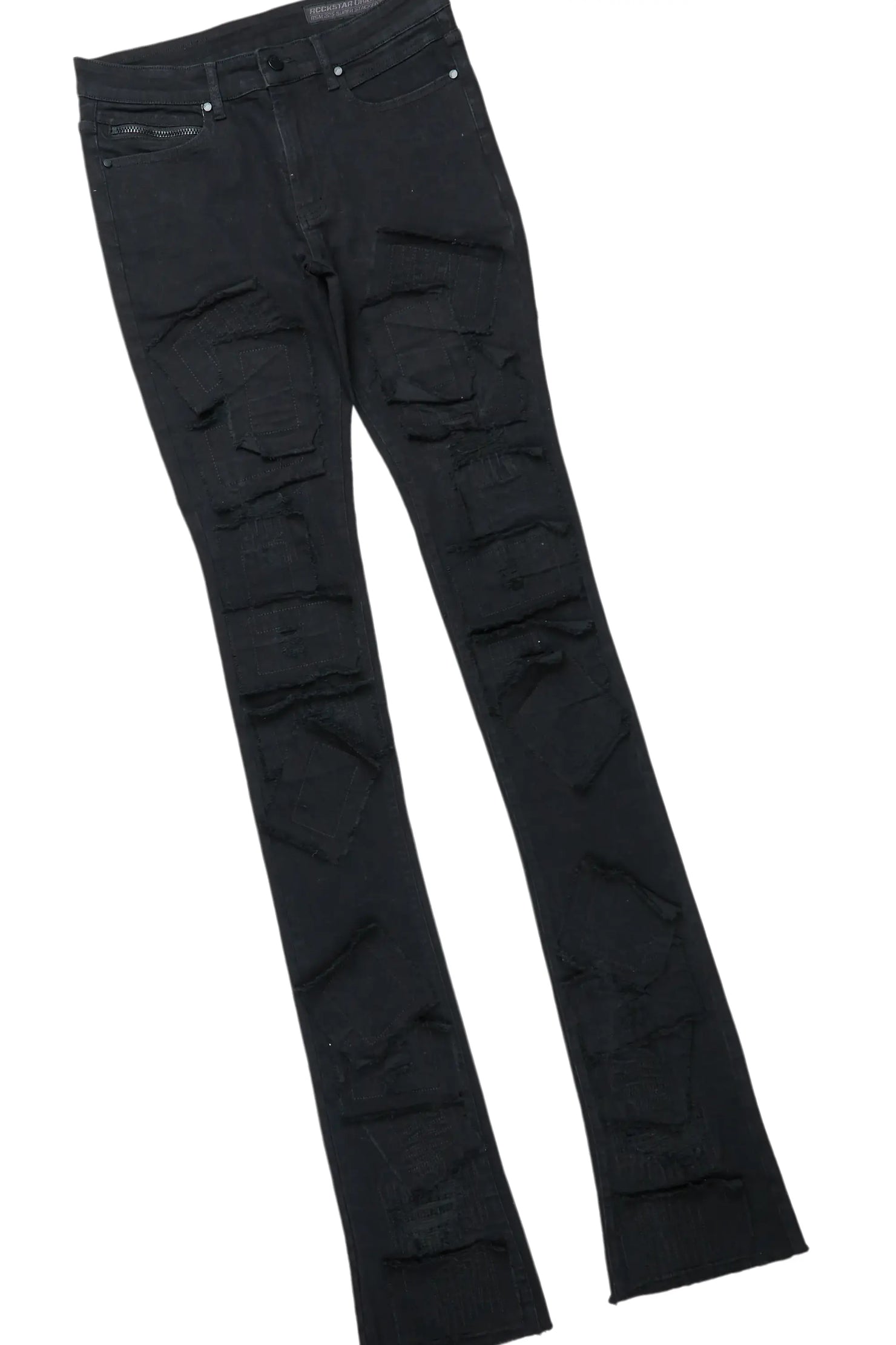 Bedros White/Black Double Layer T-Shirt & Camden Super Stacked Flare Jean Bundle