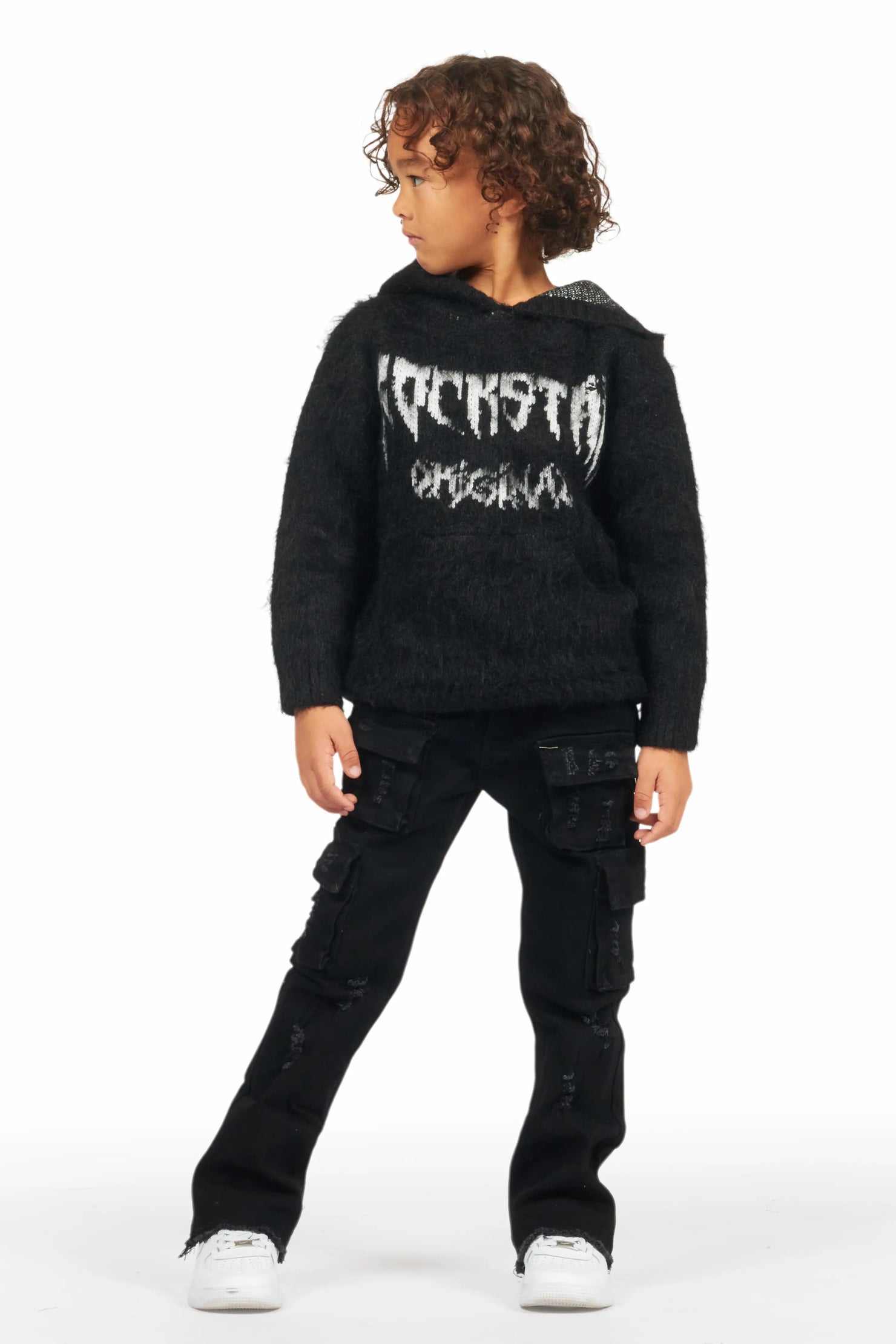 Boys Gentry Black Stacked Flare Jean
