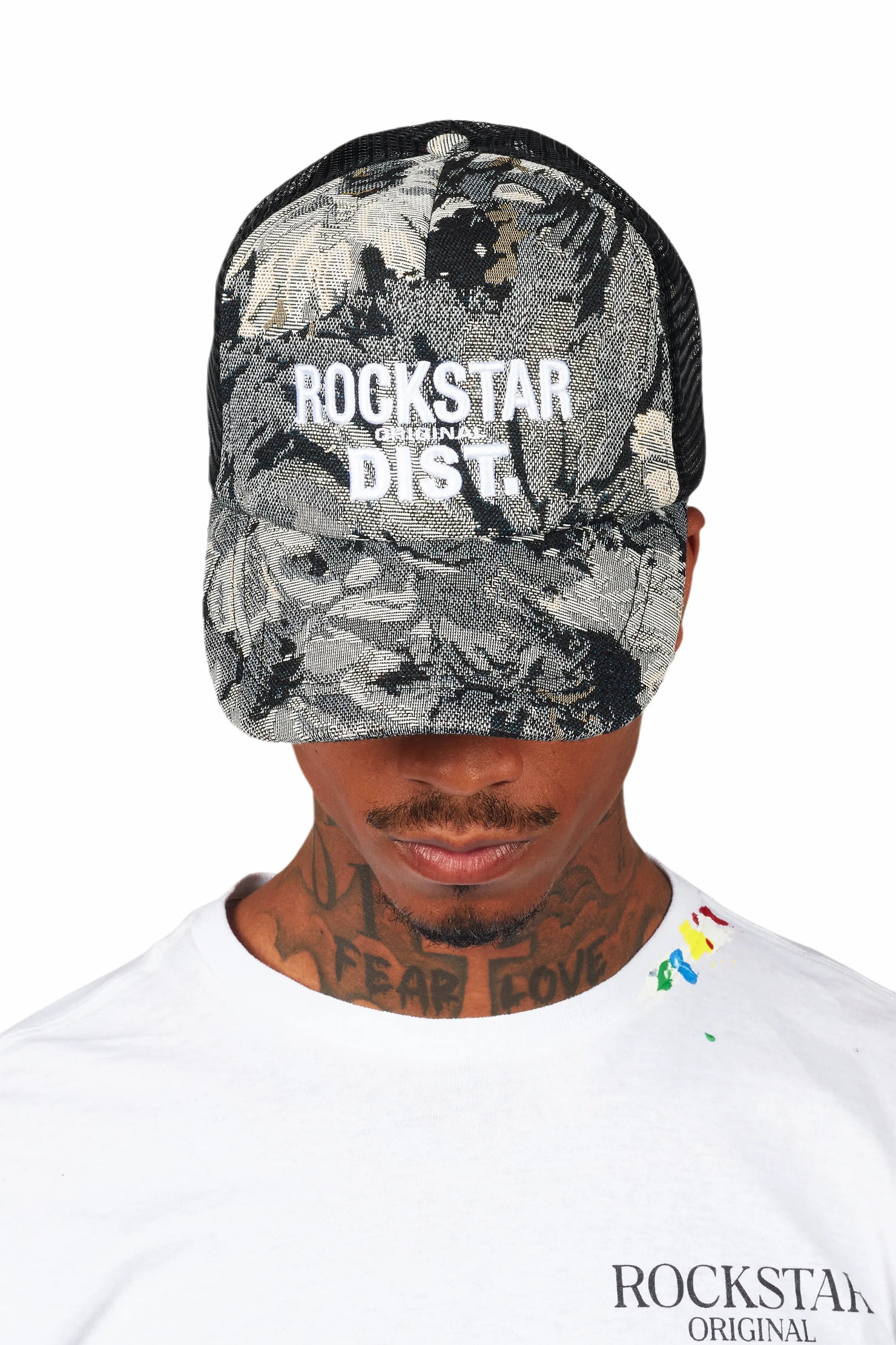 Teylor Black Tapestry Trucker Hat