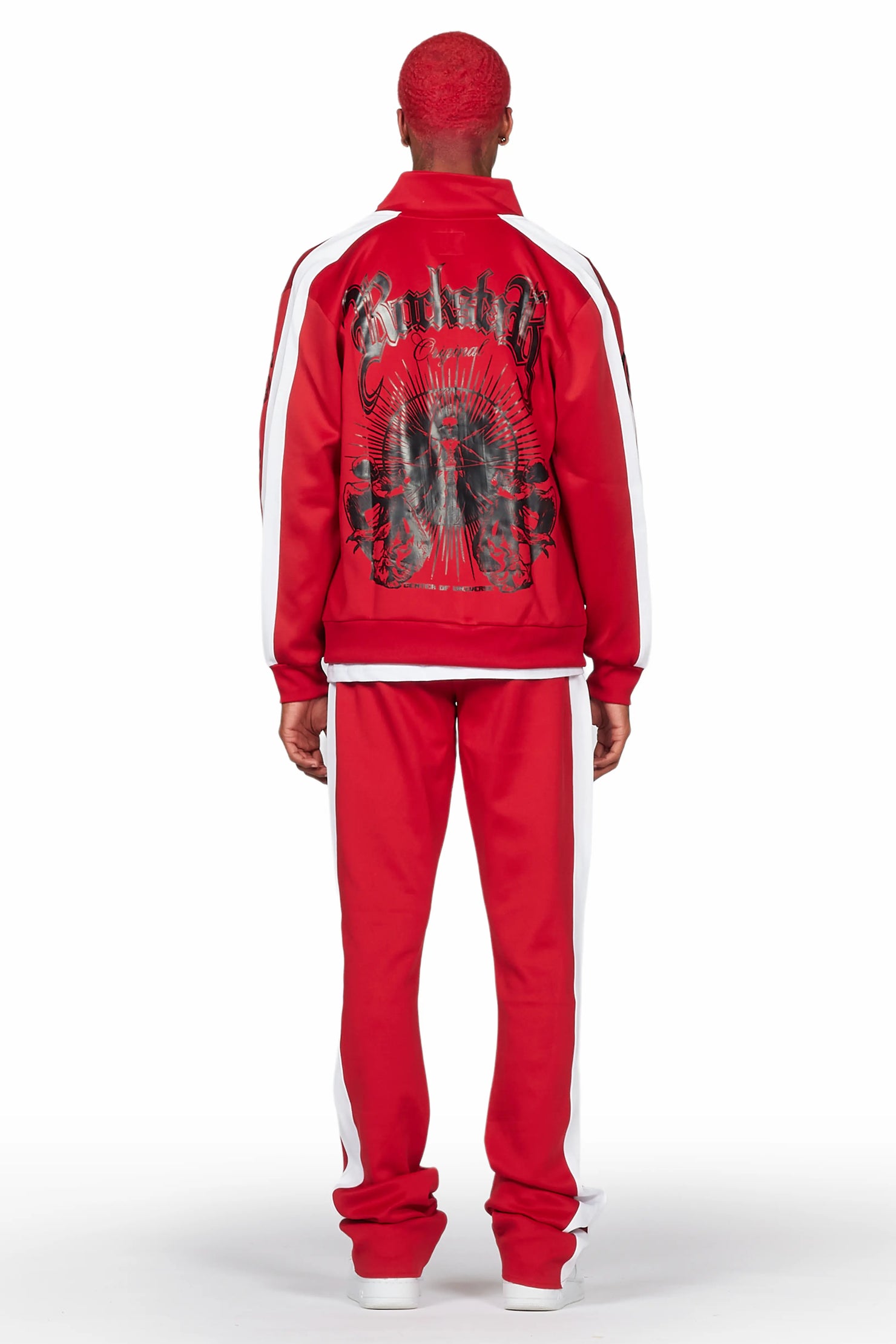 Yarden Red Tricot Super Stacked Flare Track Set