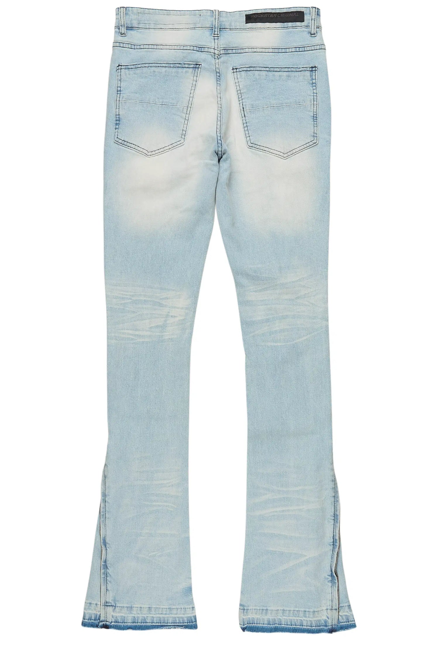 Jaymes Light Blue Stacked Flare Jean