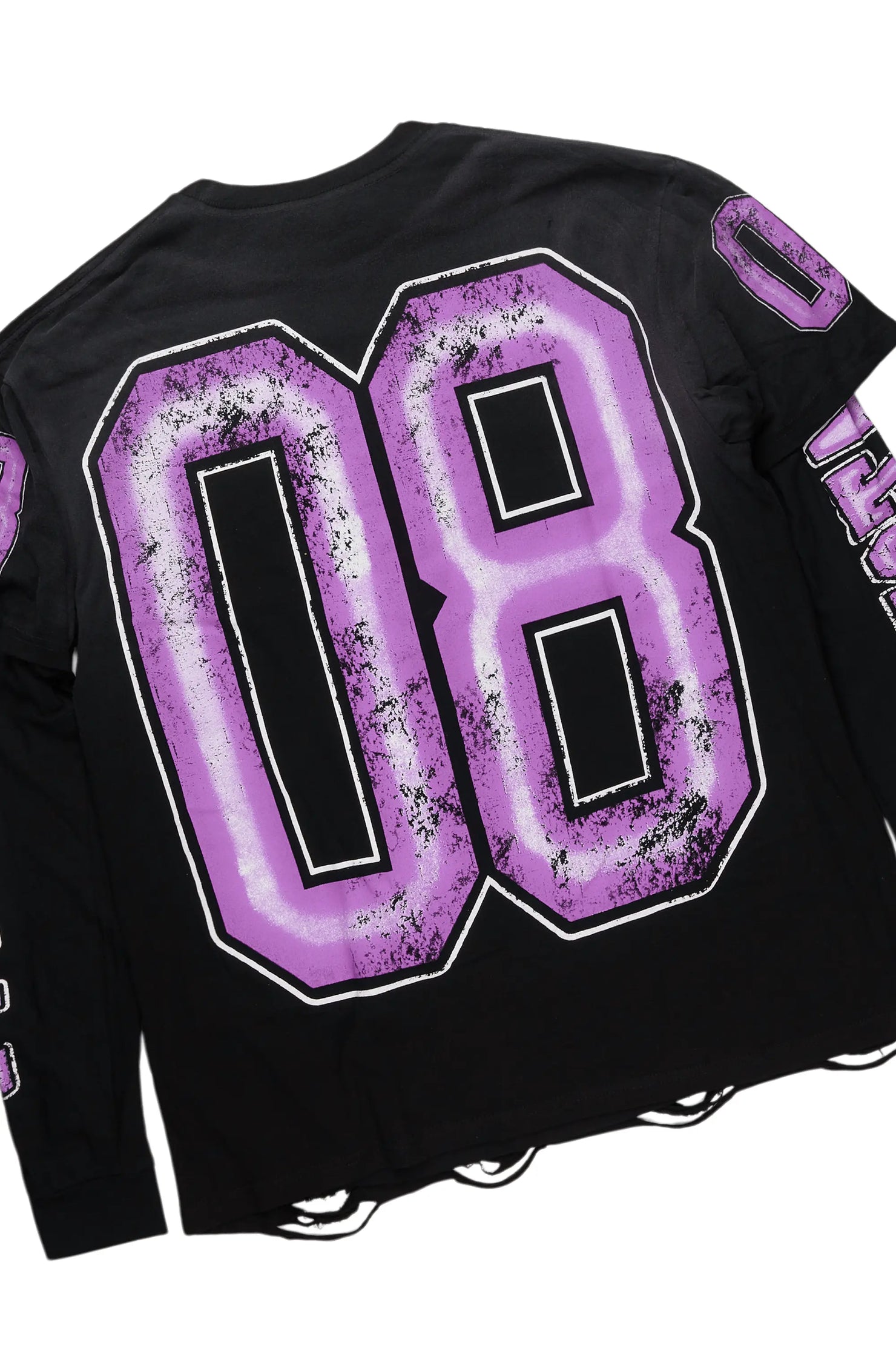 Fields Black/Purple Double Layer T-Shirt & Petrus Stacked Flare PU Jean Bundle