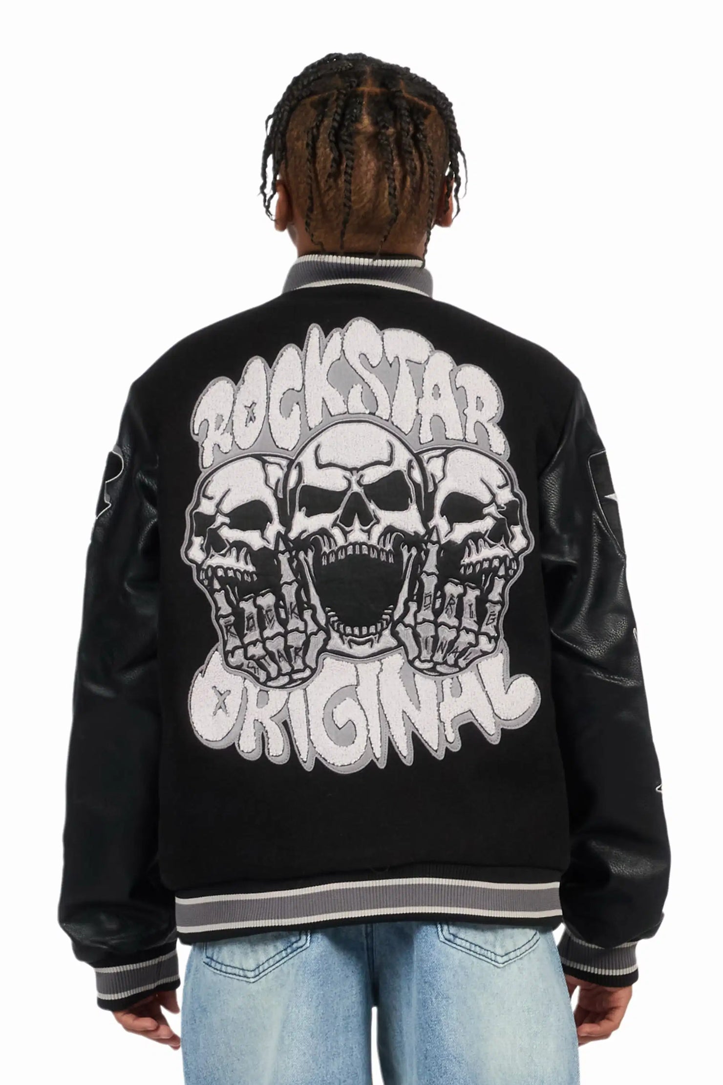 Boys Cavo Black Varsity Jacket