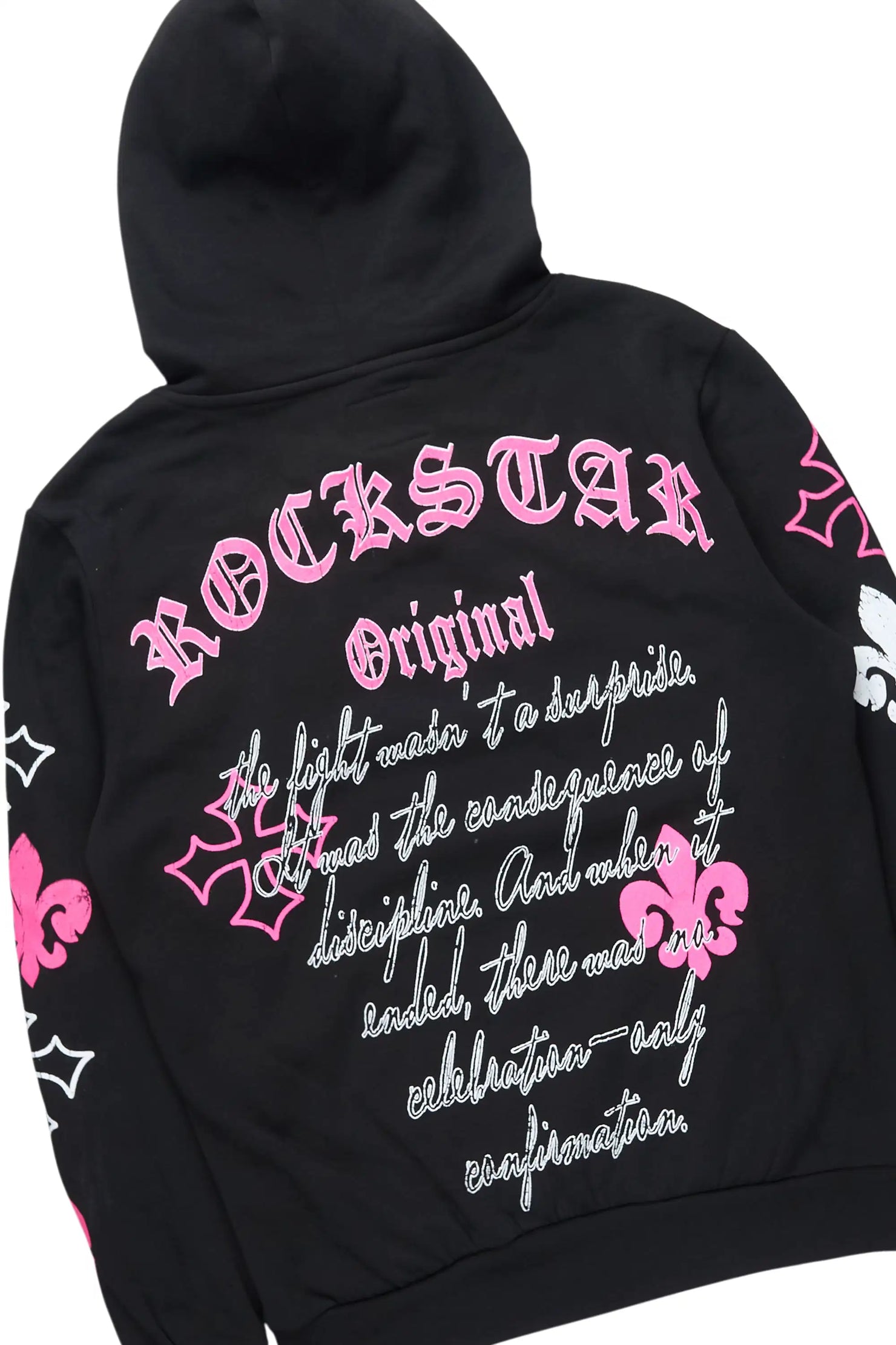 Tieran Black/Fuchsia Hoodie/Stacked Flare Track Set
