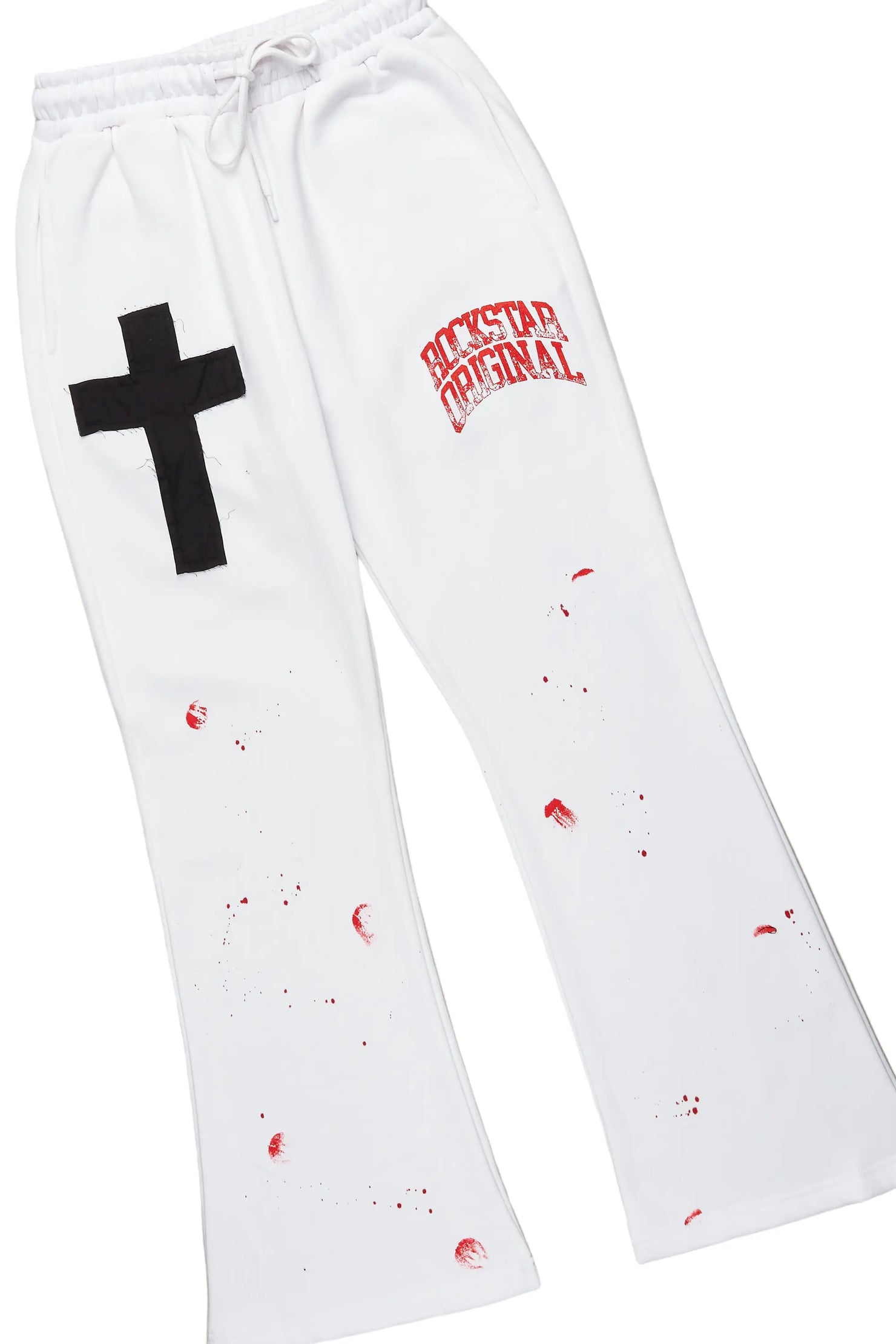 Hasim White T-Shirt/Stacked Flare Track Set