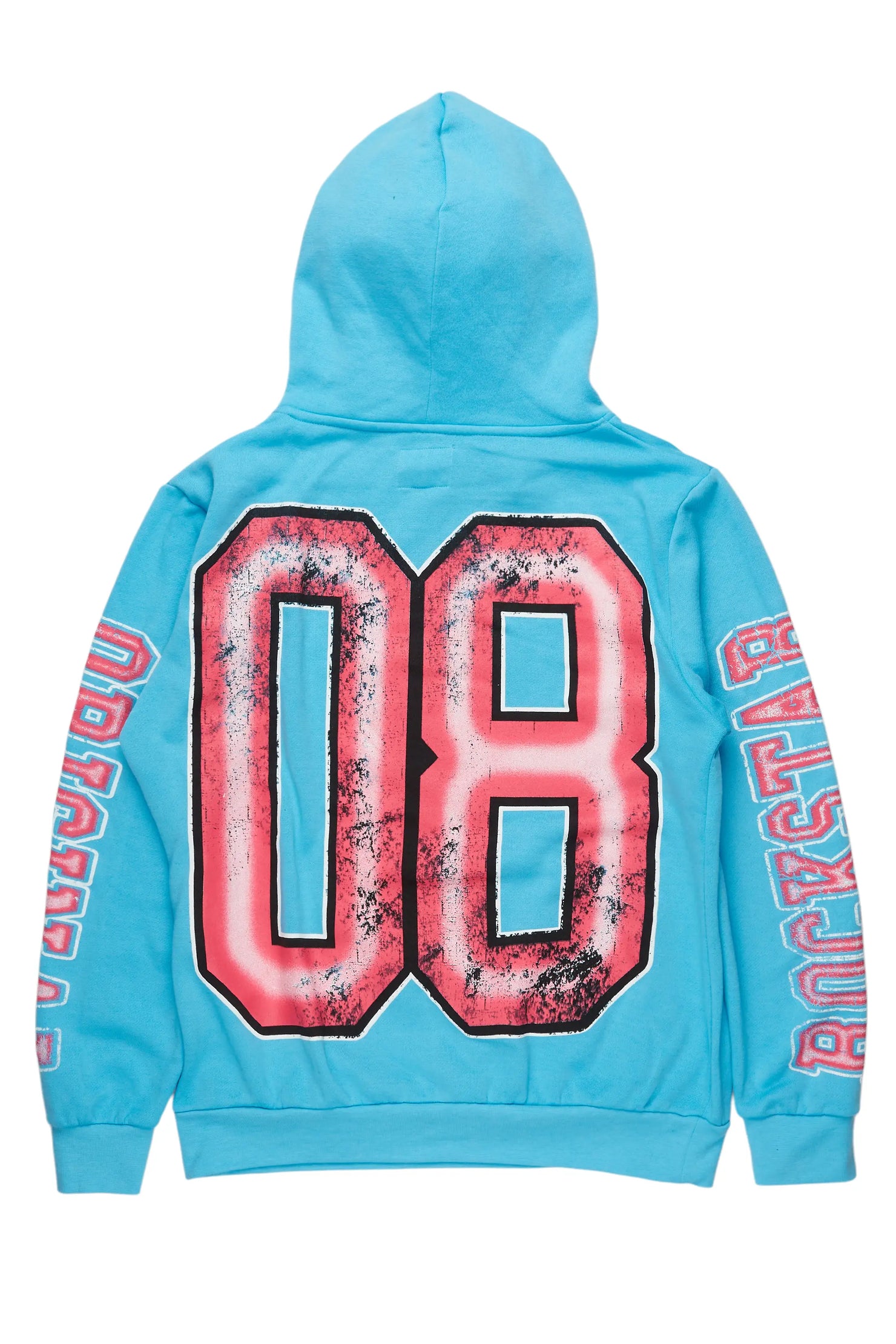 Fields Blue Distressed Graphic Hoodie