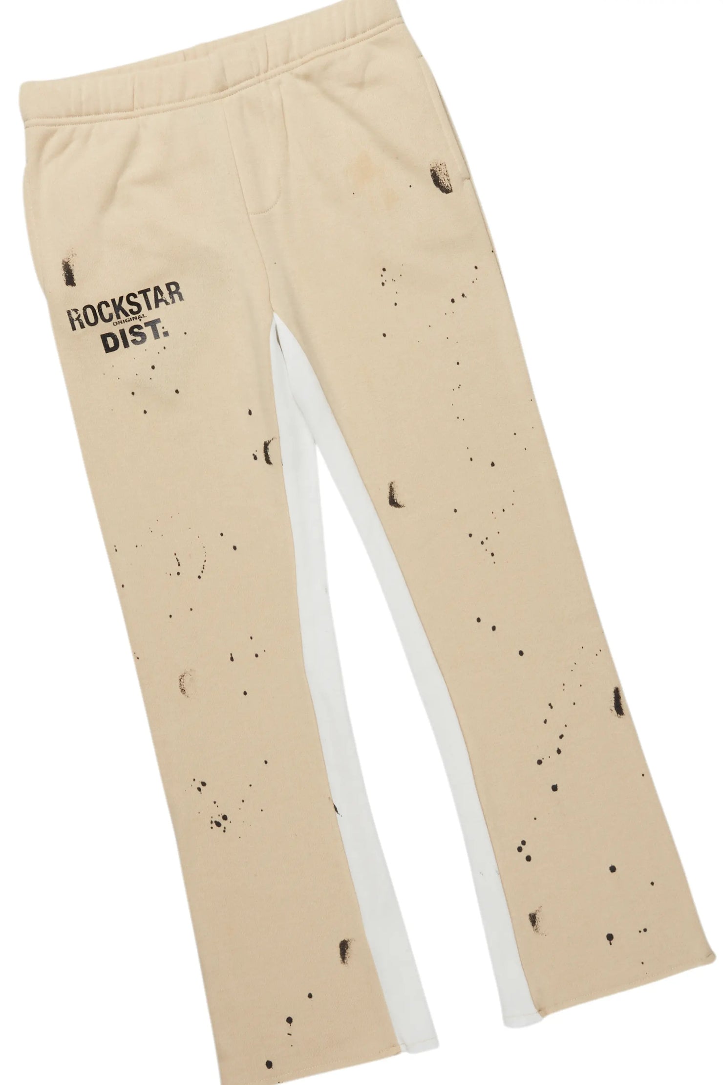 Girls Raffie Beige Hoodie Stacked Flare Track Set